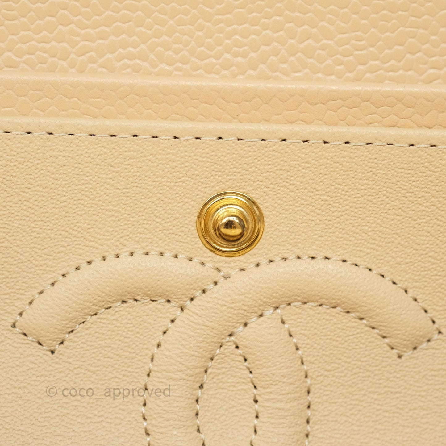 Chanel Small Classic Flap Quilted Beige Caviar Gold Hardware