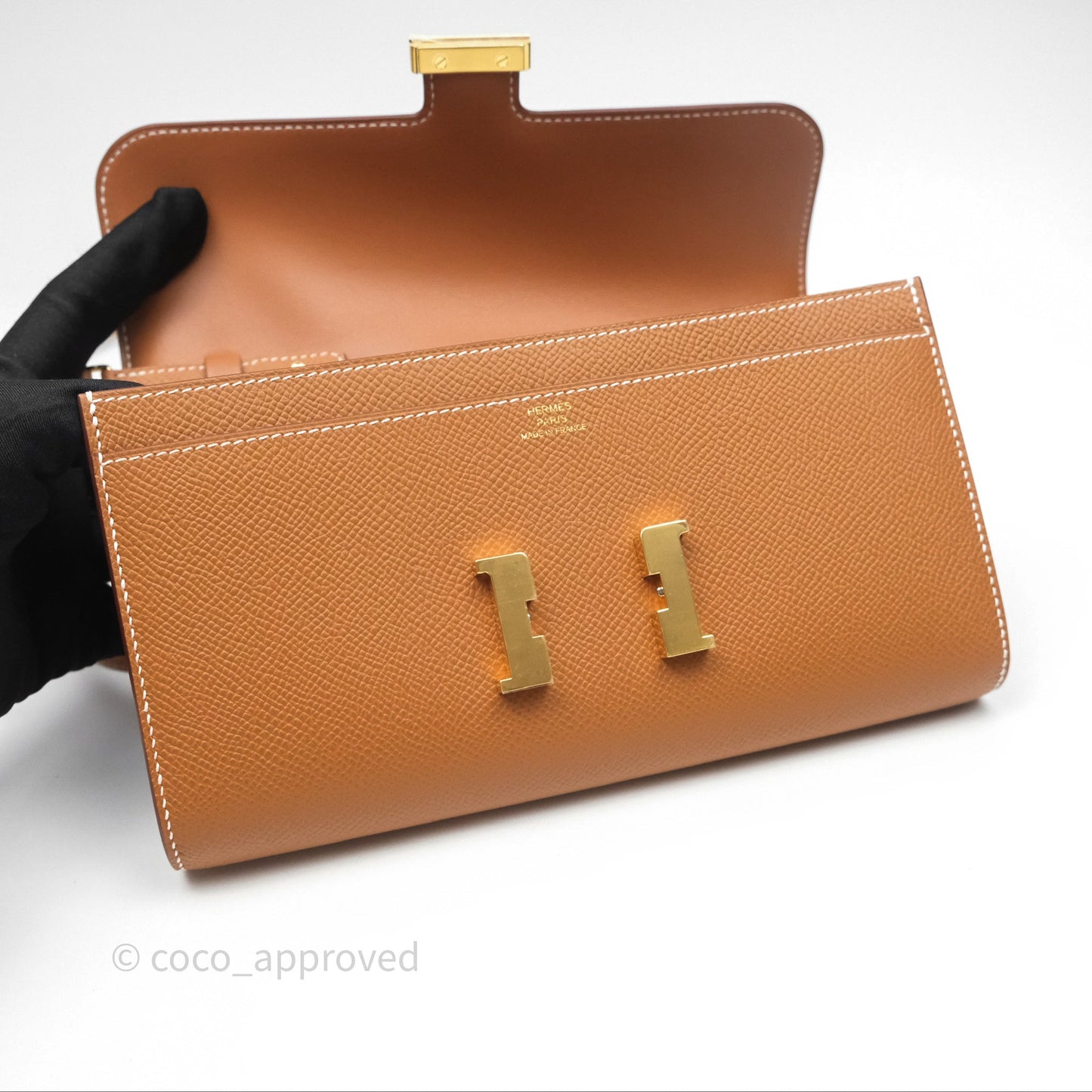 Hermès Constance Long To Go Wallet Gold Epsom Gold Hardware