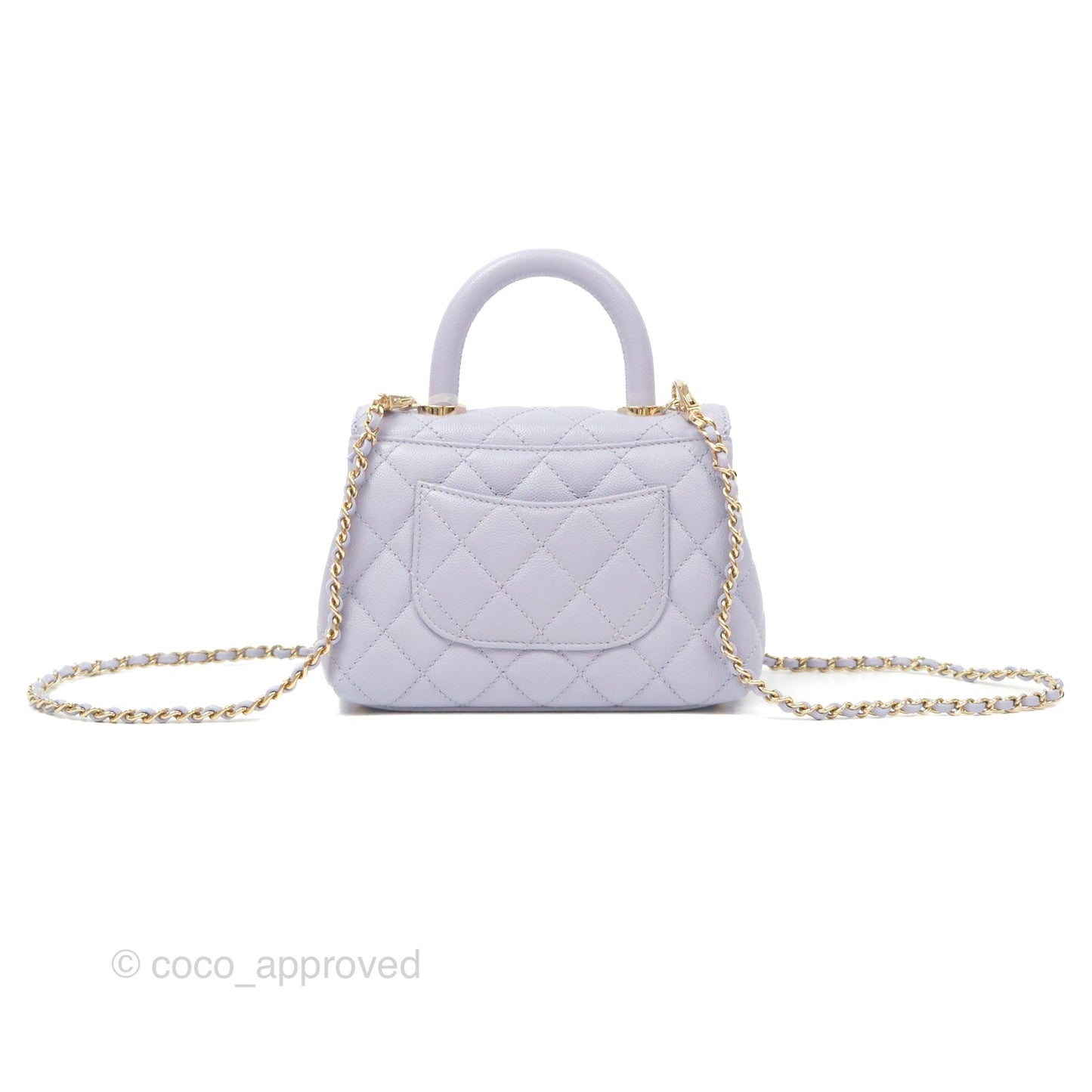 Chanel Mini Coco Handle Lilac Caviar Gold Hardware
