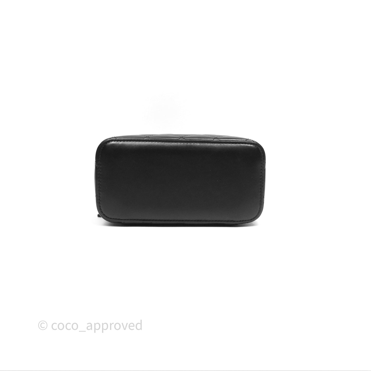 Chanel Vanity Rectangular Top Handle Black Lambskin Gold Hardware