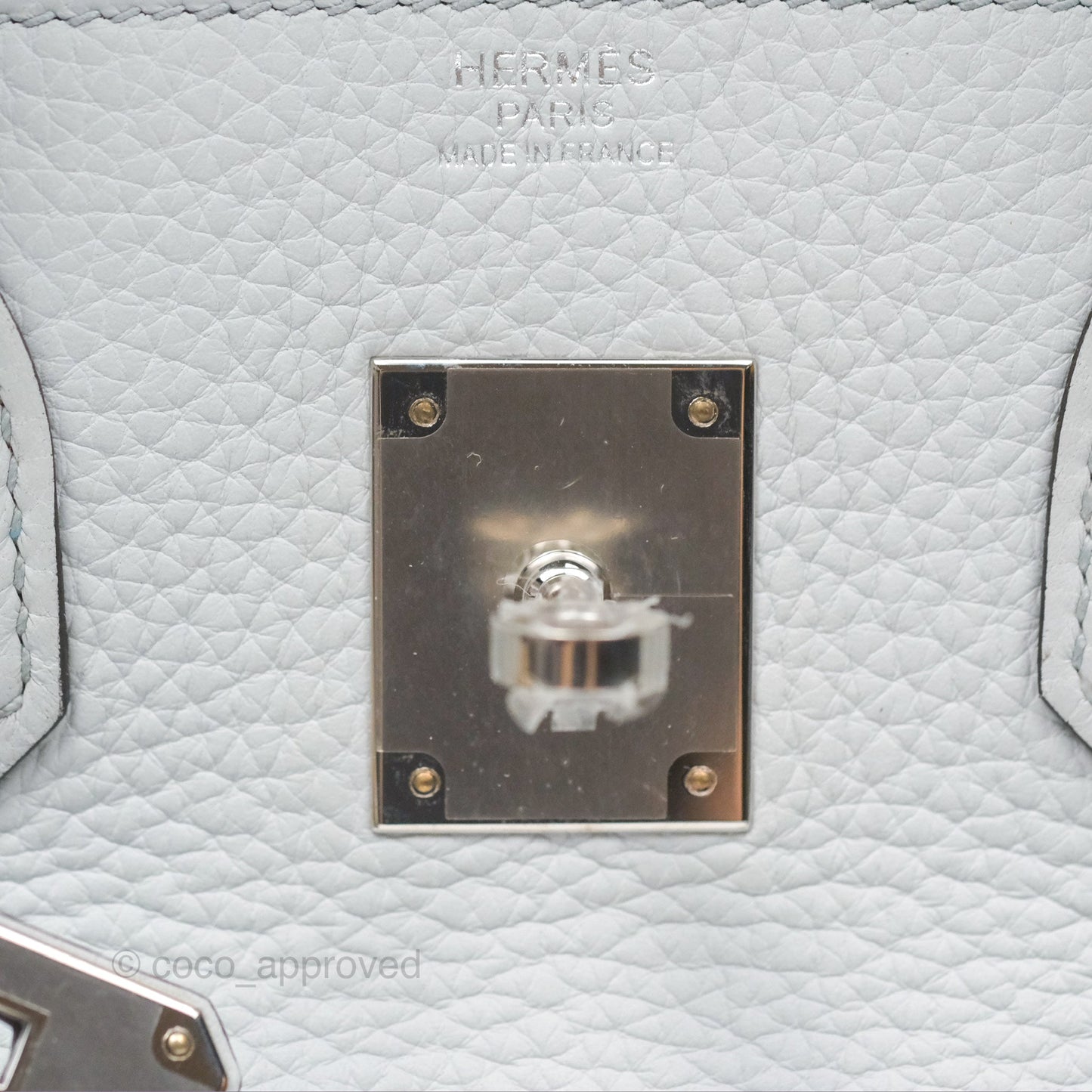 Hermès Birkin 30 Retourne Blue Pale Clemence Palladium Hardware