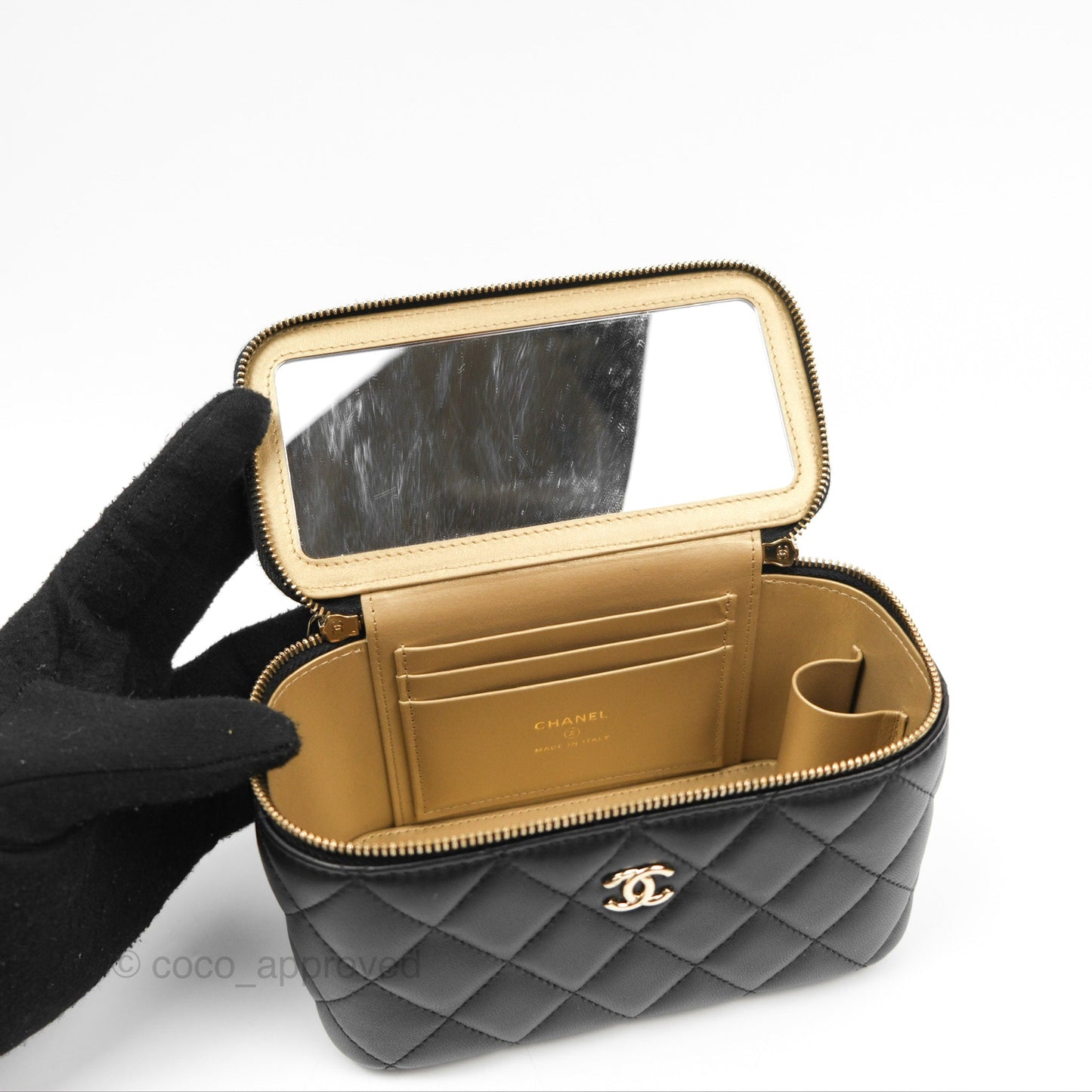 Chanel Ball Crush Vanity with Chain Black Lambskin Gold Hardware
