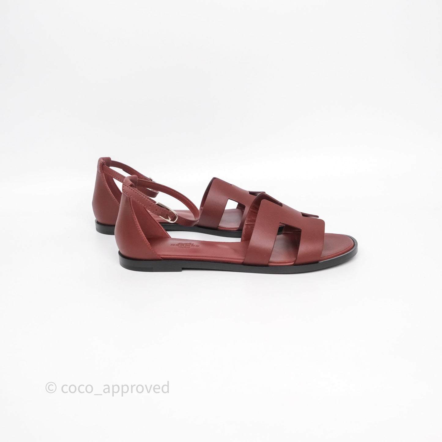 Hermes Sandales Santorini Rouge Tomette Size 36.5