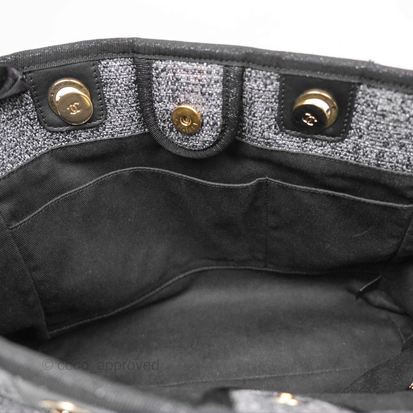 Chanel Medium Deauville Black Charcoal Tote
