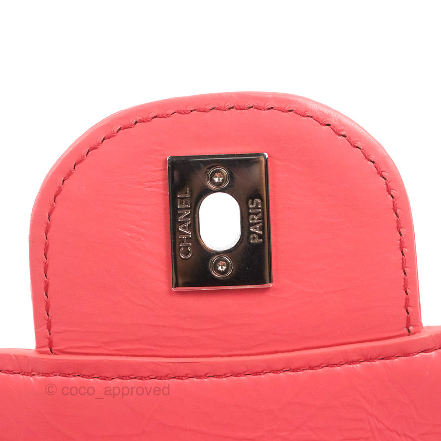 Chanel Aquarium PVC Coral Pink Crumpled Calfskin Silver Hardware