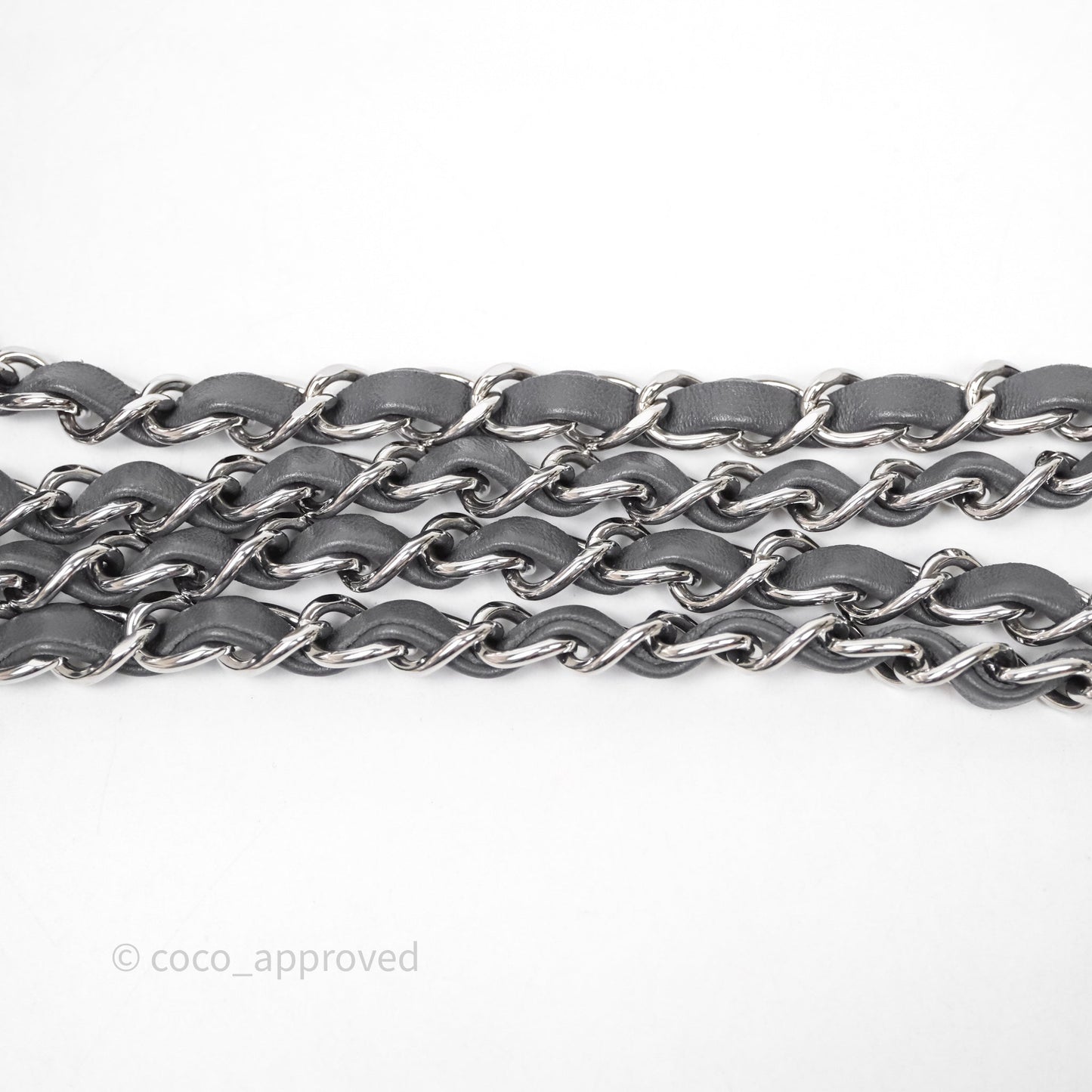 Chanel Quilted Mini Rectangular Dark Grey Lambskin Silver Hardware