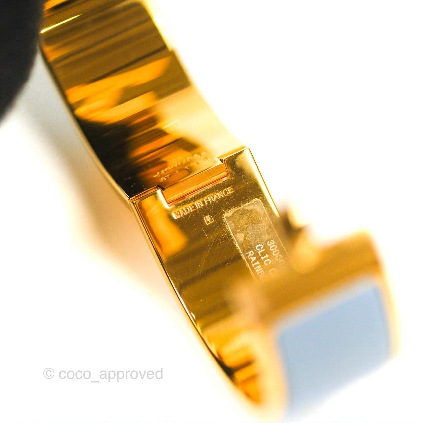 Hermès Clic Clac H Rainbow Bracelet Blue Gold Hardware PM