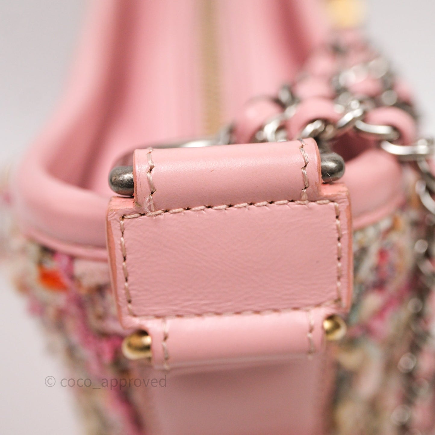 Chanel Small Gabrielle Hobo Quilted Pink Tweed Aged Calfskin