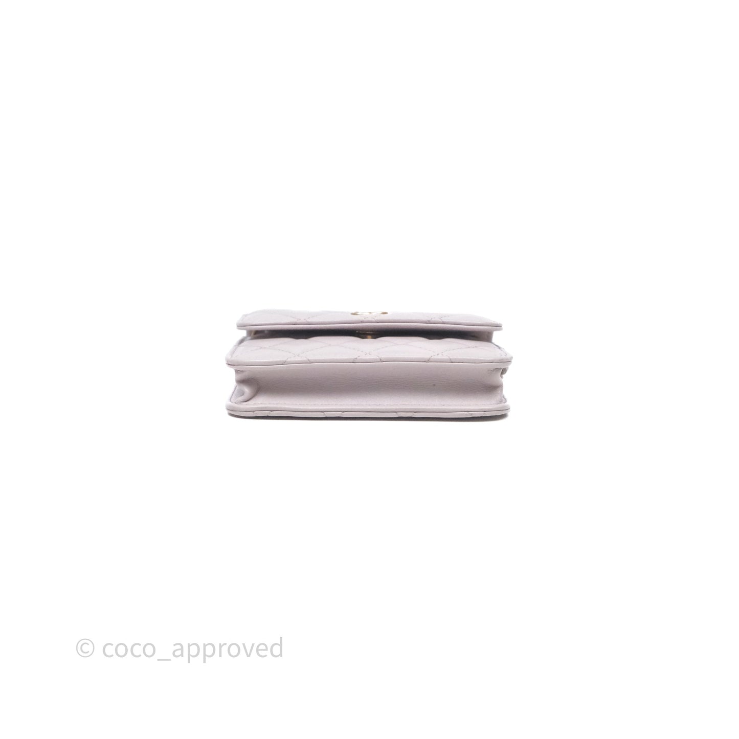 Chanel Pearl Crush Mini Clutch Belt Bag Lilac Lambskin Aged Gold Hardware