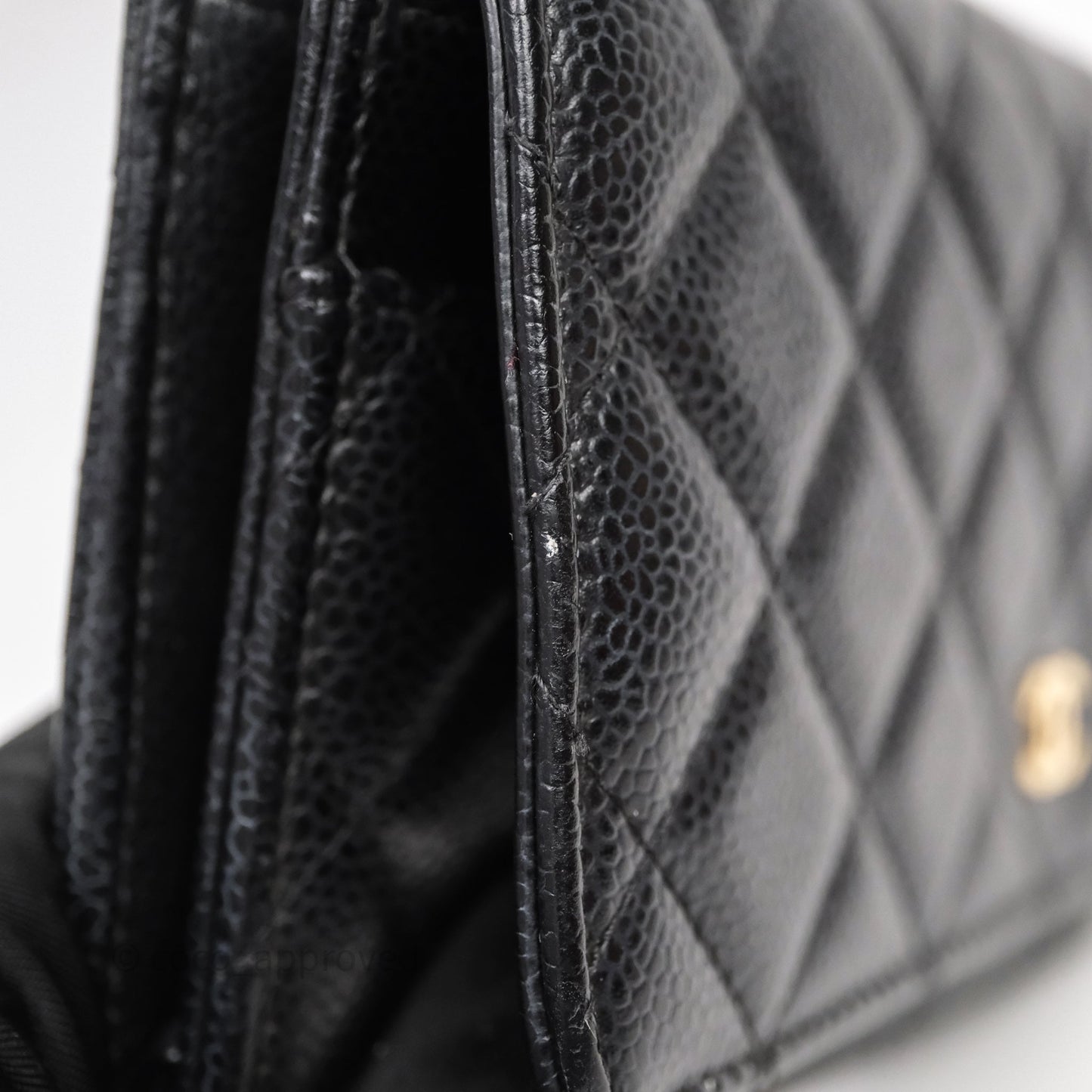 Chanel Classic Wallet On Chain WOC Quilted Black Caviar Gold Hardware