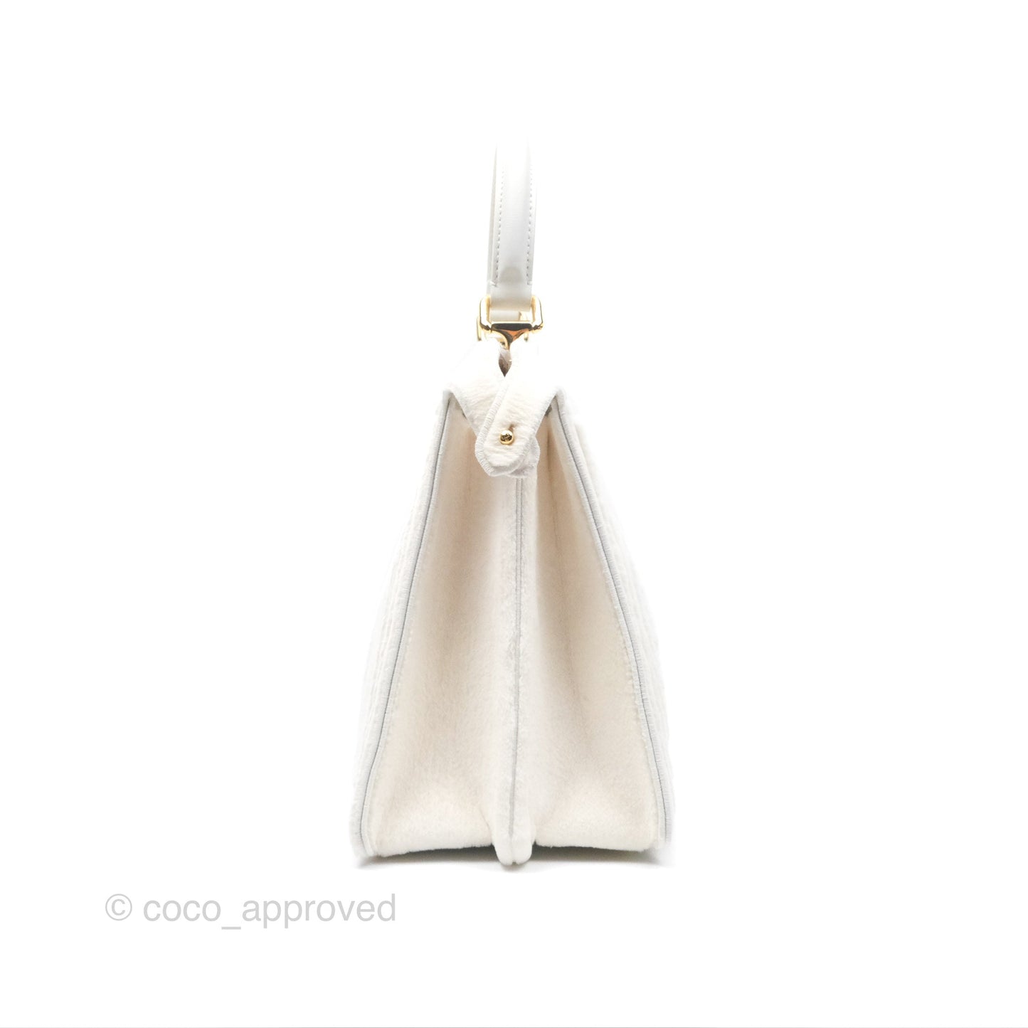 Fendi Peekaboo Medium Mink Fur White Gold Hardware