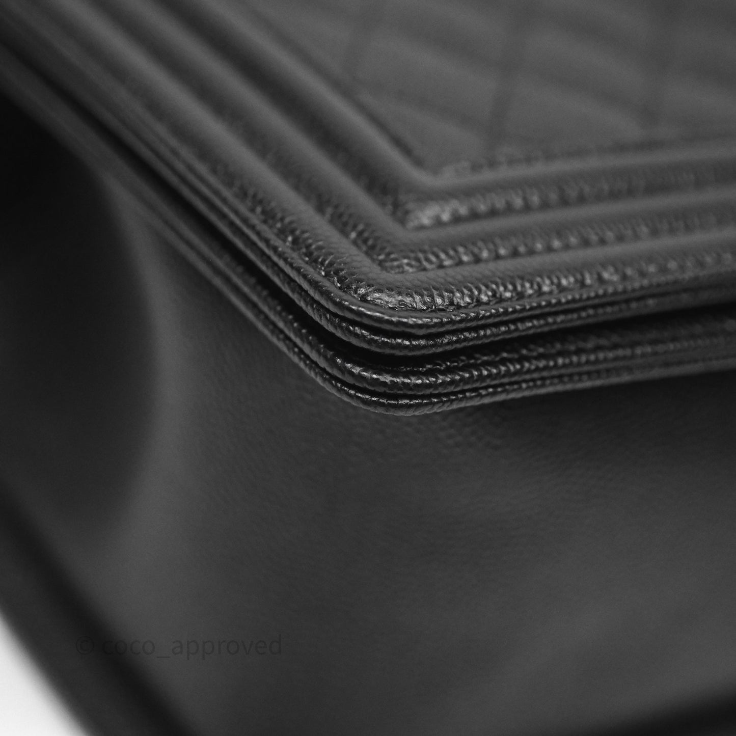 Chanel Quilted Medium Boy Black Caviar Aged Gold Hardware