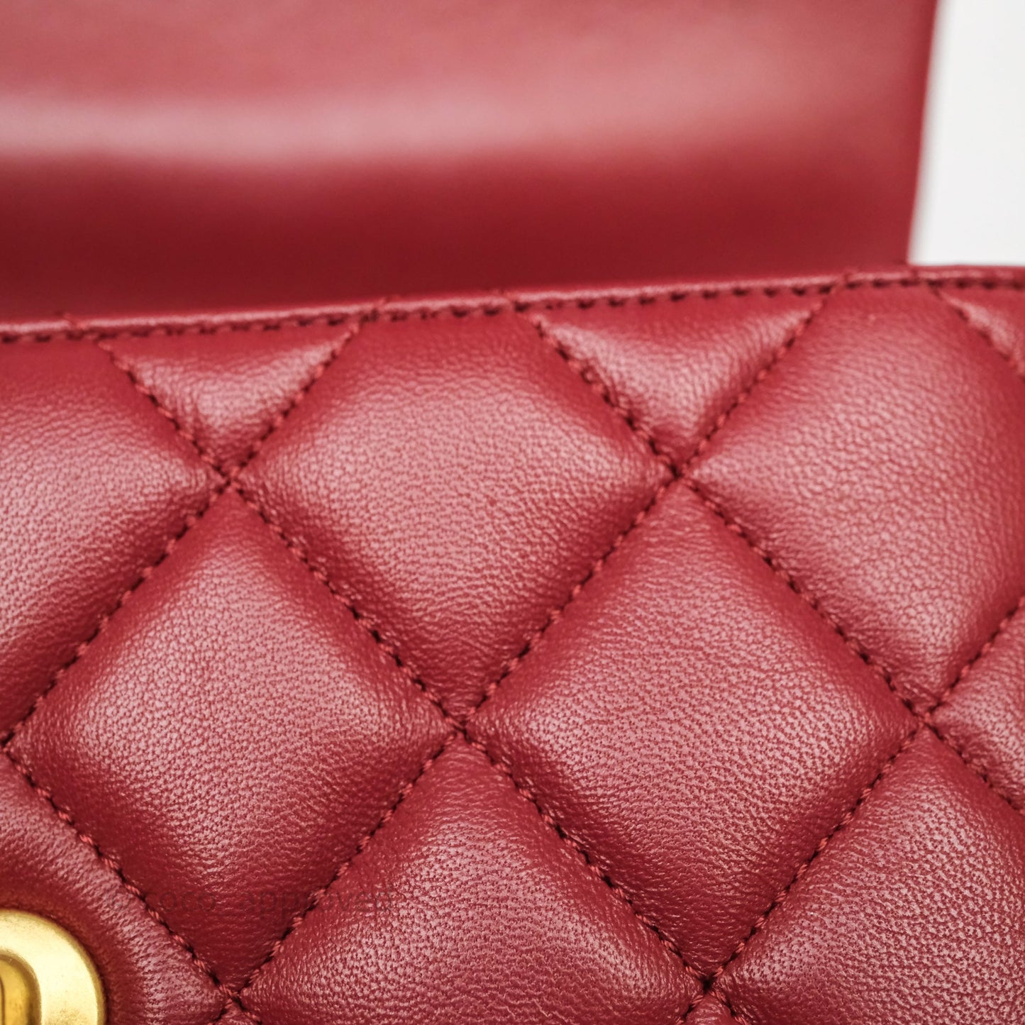 Chanel Quilted Accordion Flap Bag with Button on Chain Burgundy Lambskin Aged Gold Hardware 22A