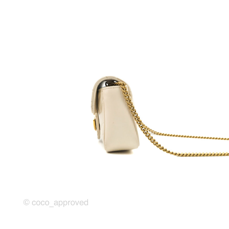 Gucci GG Marmont Matelassé Leather Super Mini Bag Ivory