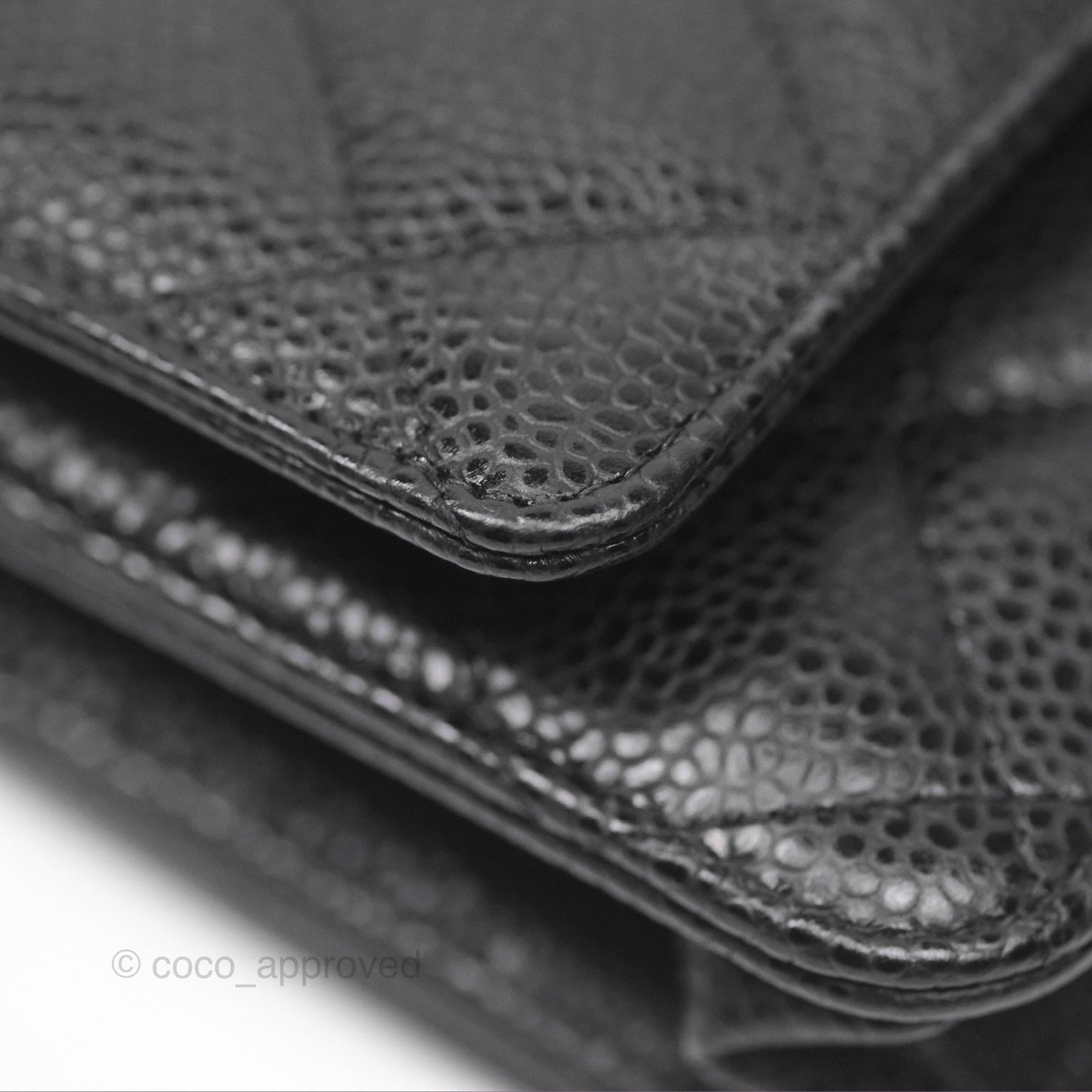 Chanel Classic Wallet On Chain WOC Quilted Black Caviar Gold Hardware