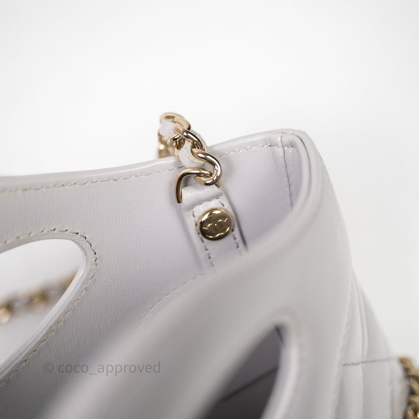 Chanel Nano 31 Grey Shiny Lambskin Gold Hardware