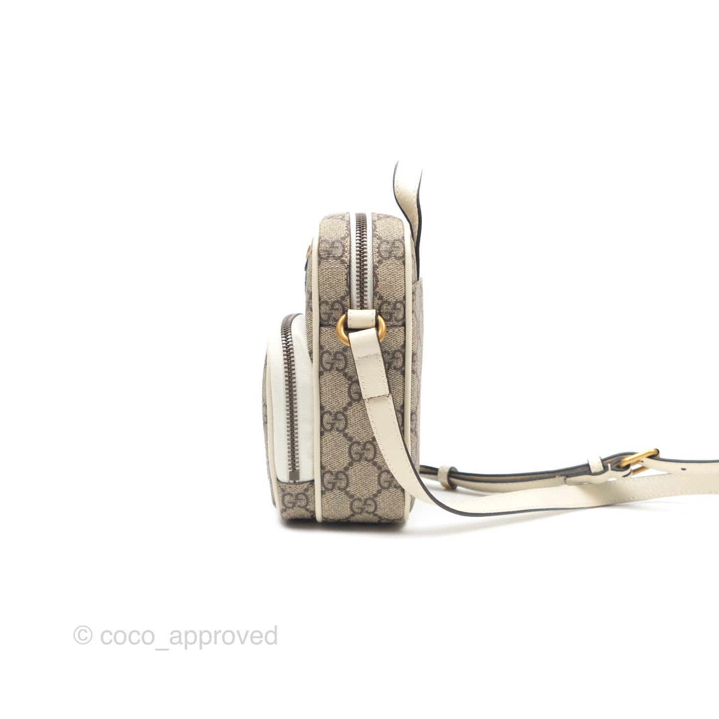 Gucci Ophidia GG Supreme Mini Crossbody Bag White