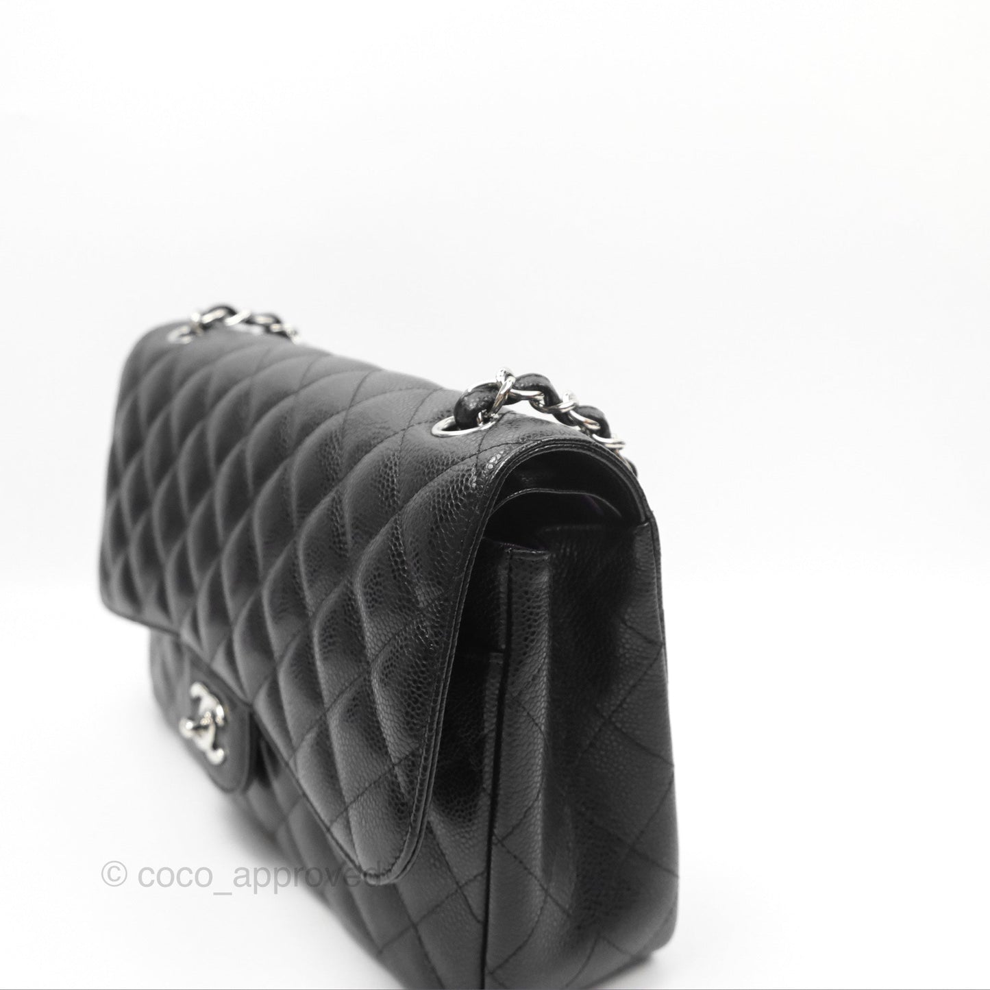 Chanel Jumbo Double Flap Black Caviar Silver Hardware⁣⁣