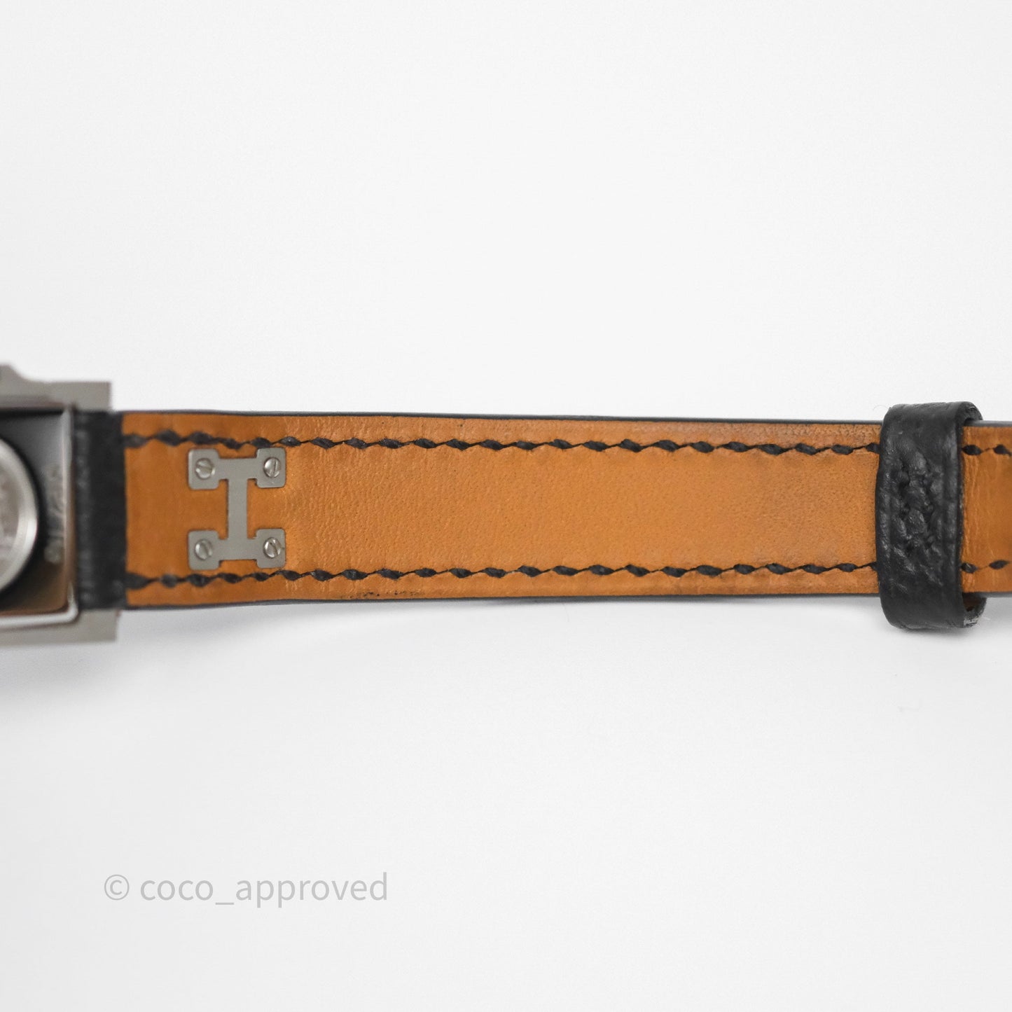 Hermes Medor Watch Mini Model Black Double Strap & Orange Strap