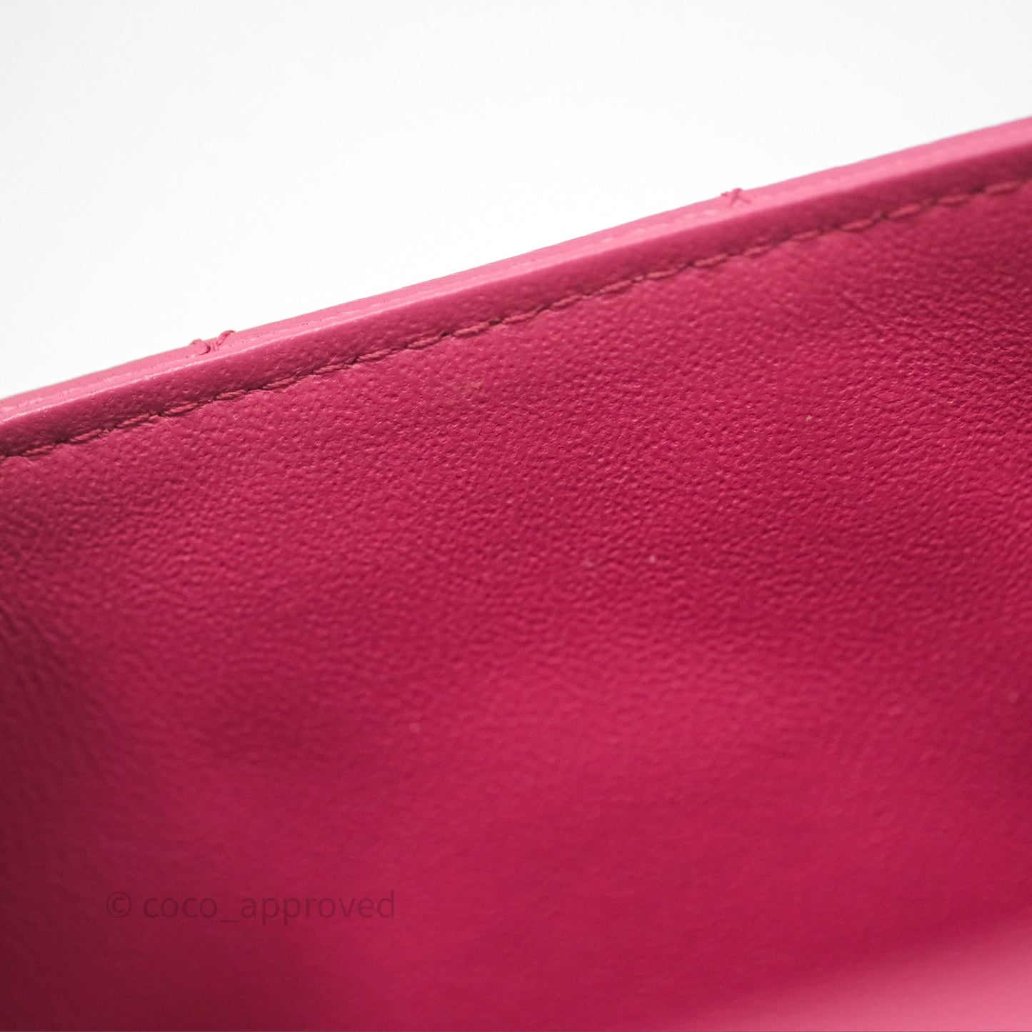 Chanel Quilted Mini Rectangular Flap Dark Pink Lambskin Silver Hardware