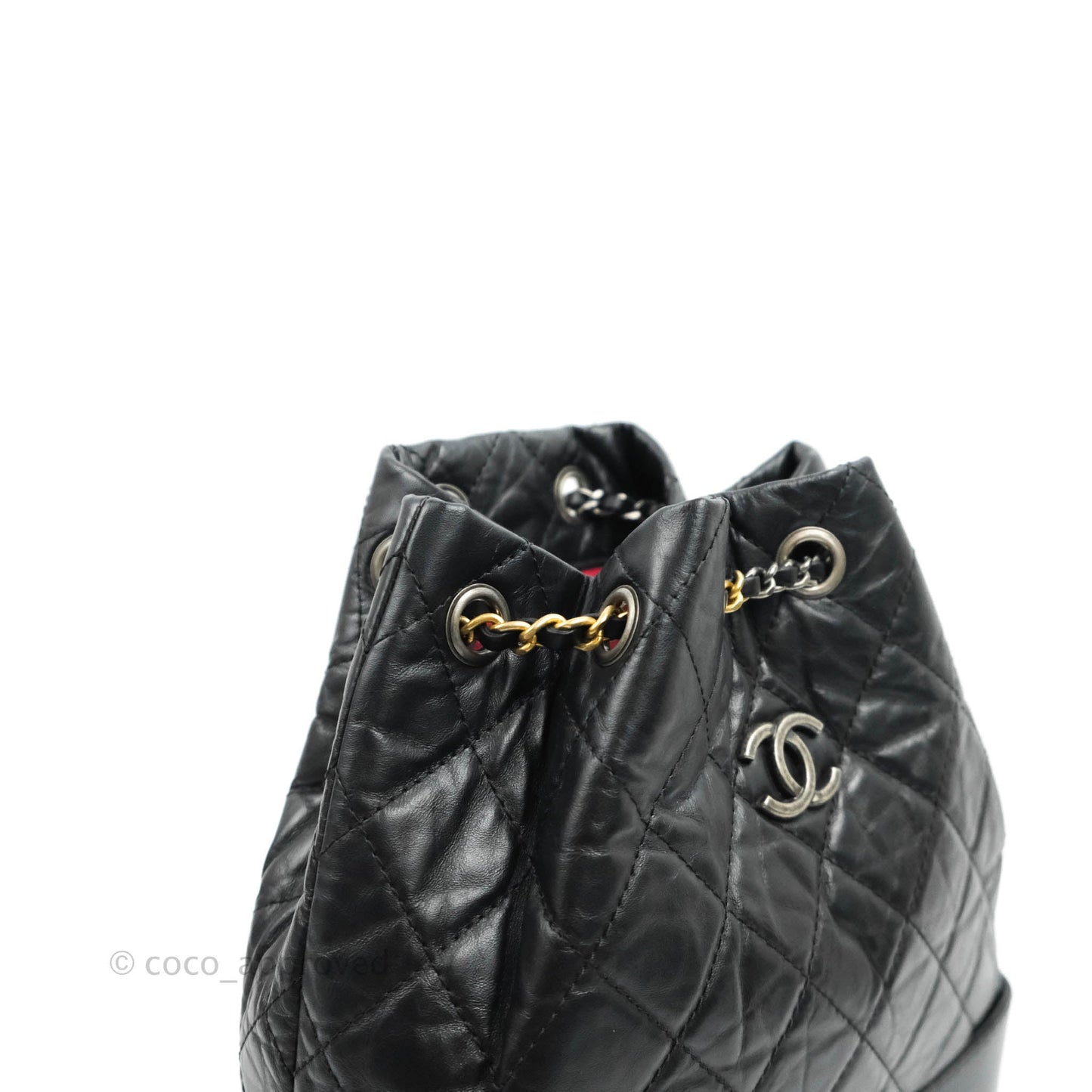 Chanel Small Gabrielle Backpack Black Aged Calfskin