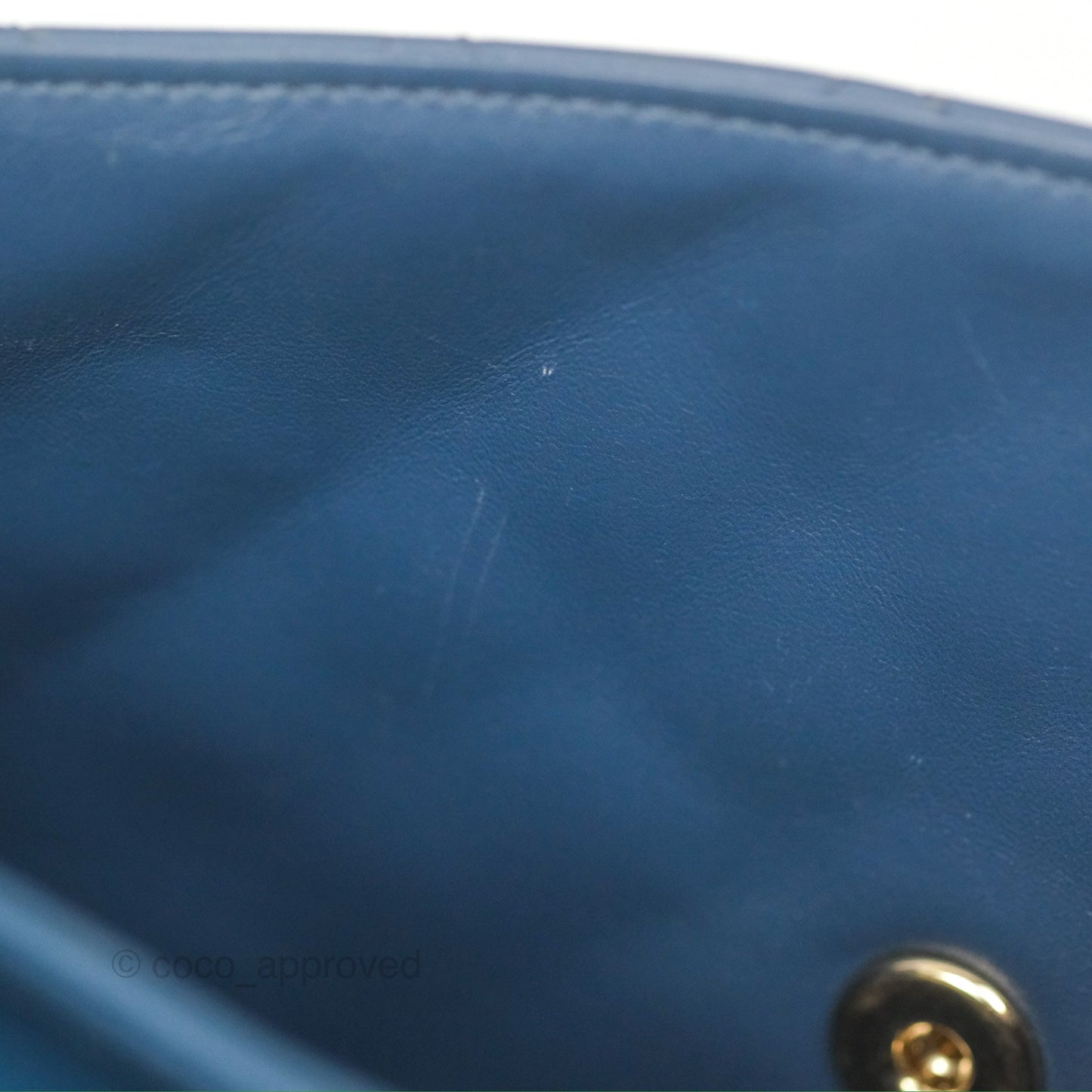 Chanel Top Handle Bag Green Blue Orylag Fur 17A