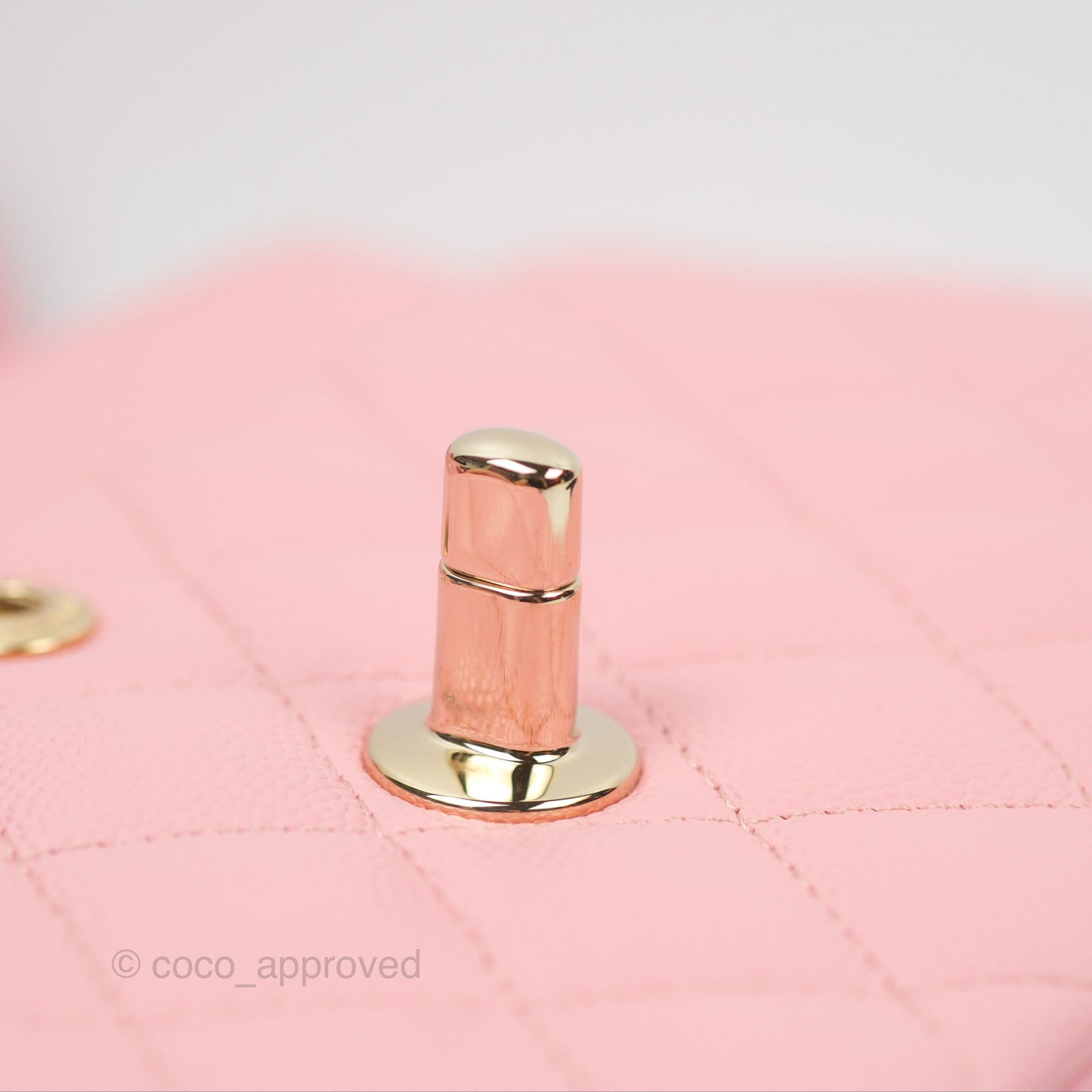 Chanel Small Classic Quilted Flap Sakura Pink Caviar Gold Hardware 22C