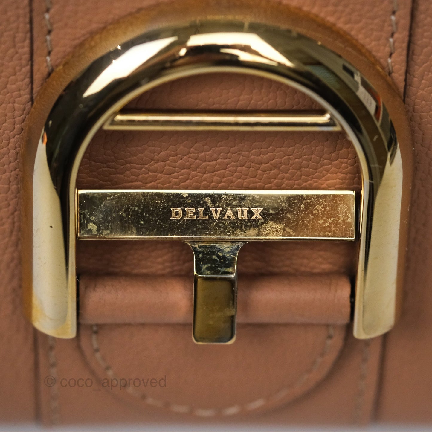 Delvaux Mini Brillant Bag Nude Grained Calfskin Gold Hardware