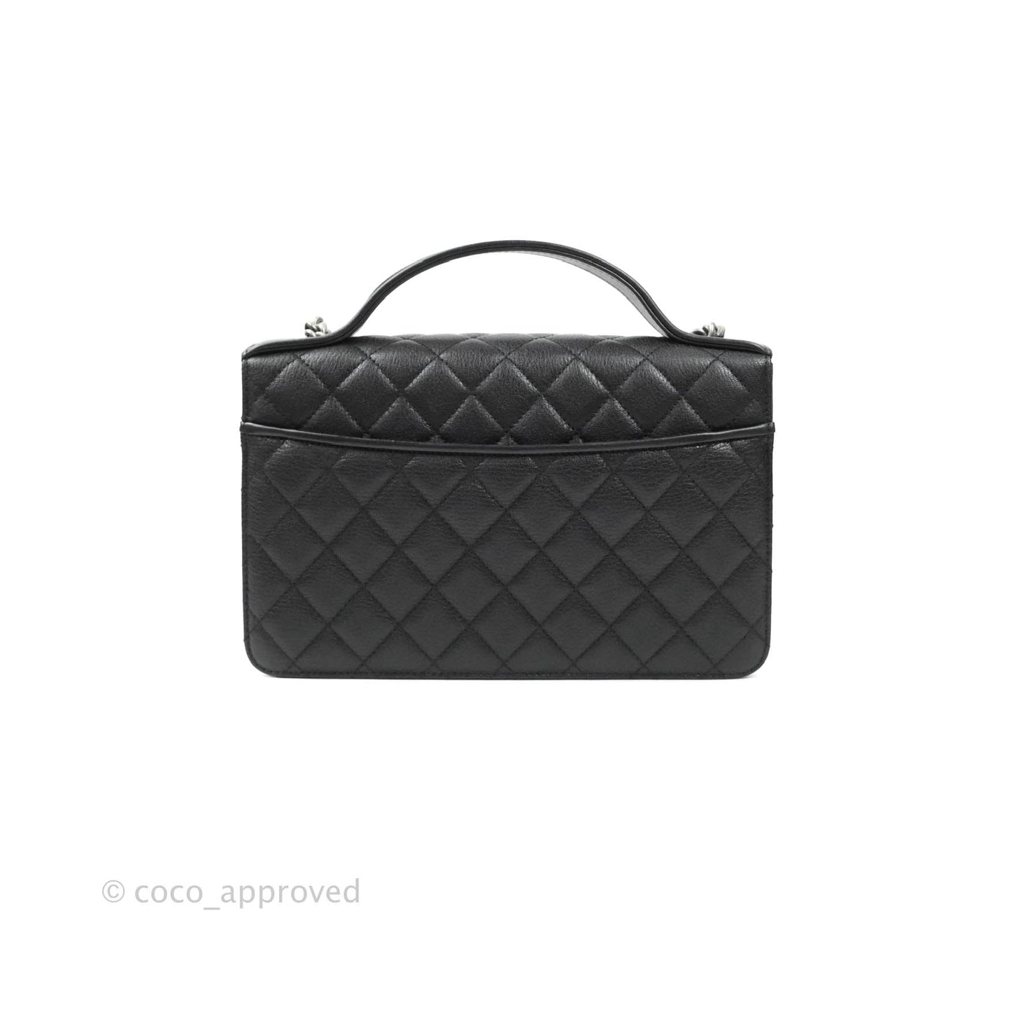 Chanel Small CC University Flap Bag Black Calfskin Ruthenium Hardware