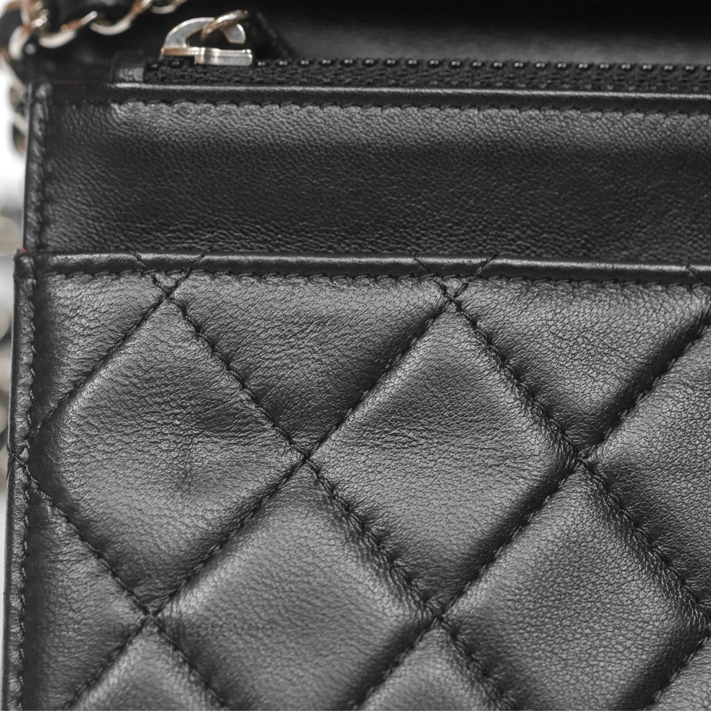 Chanel Quilted Wallet on Chain WOC Black Lambskin Palladium Hardware