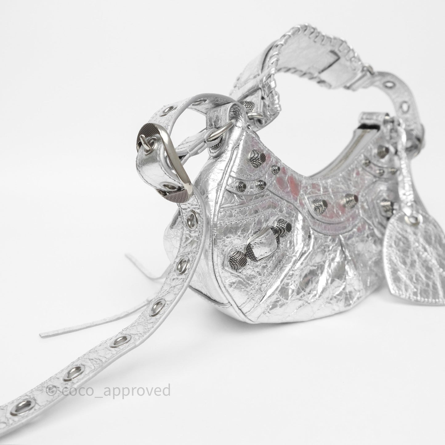 Balenciaga Le Cagole Shoulder Bag Metallic Silver