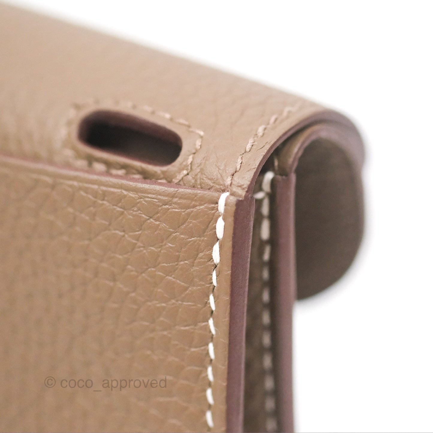 Hermès Halzan 25 Etoupe Clemence Palladium Hardware