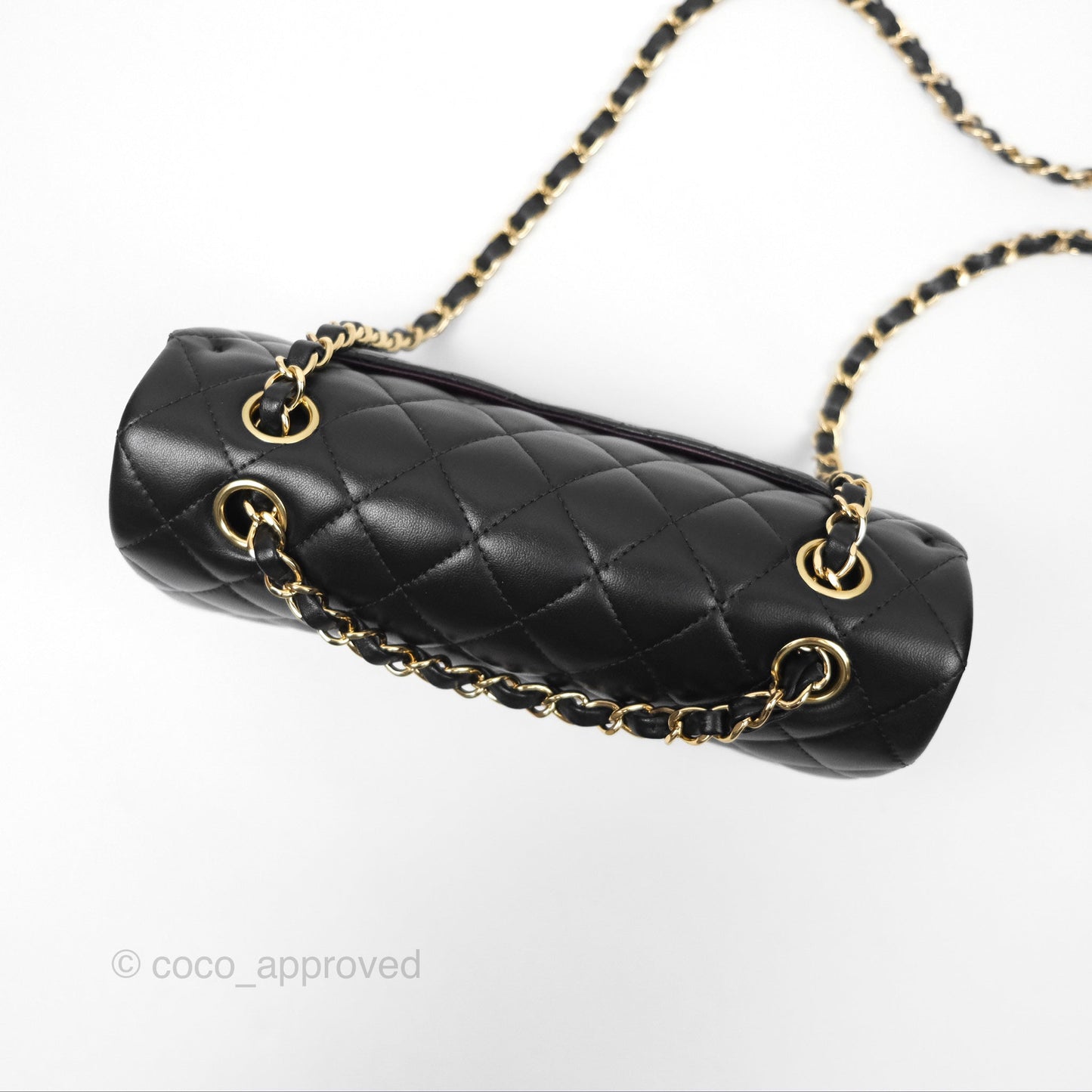 Chanel Small Classic Flap Quilted Black Lambskin Gold Hardware