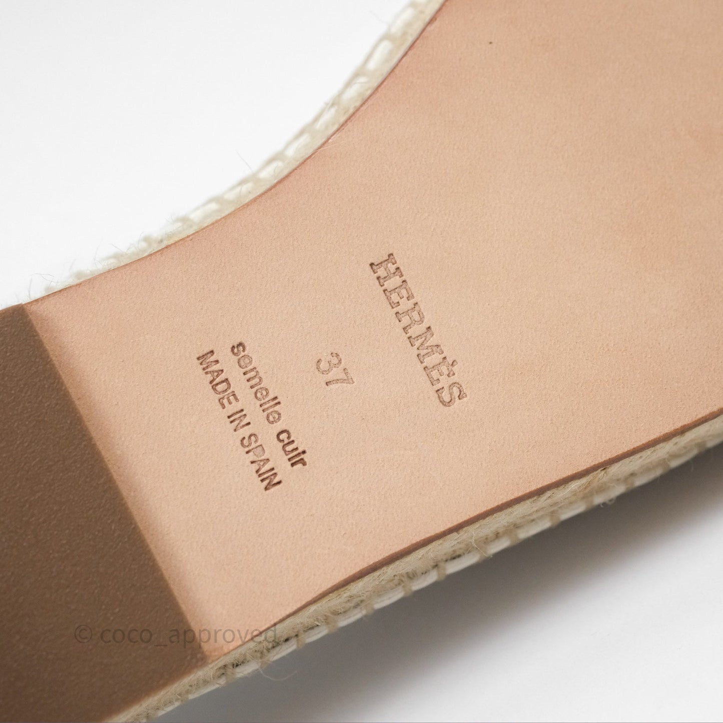 Hermès Guapa Espadrille Blanc Calfskin Size 37