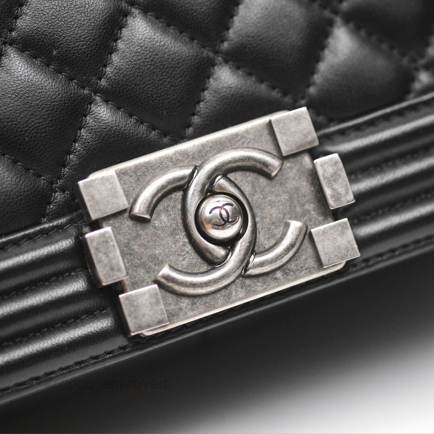 Chanel Medium Boy Quilted Black Lambskin Ruthenium Hardware