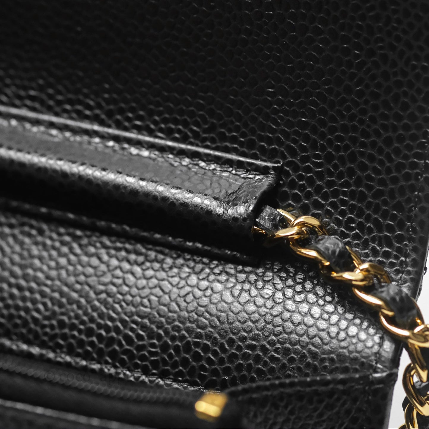 Chanel Quilted WOC Black Caviar Gold Hardware