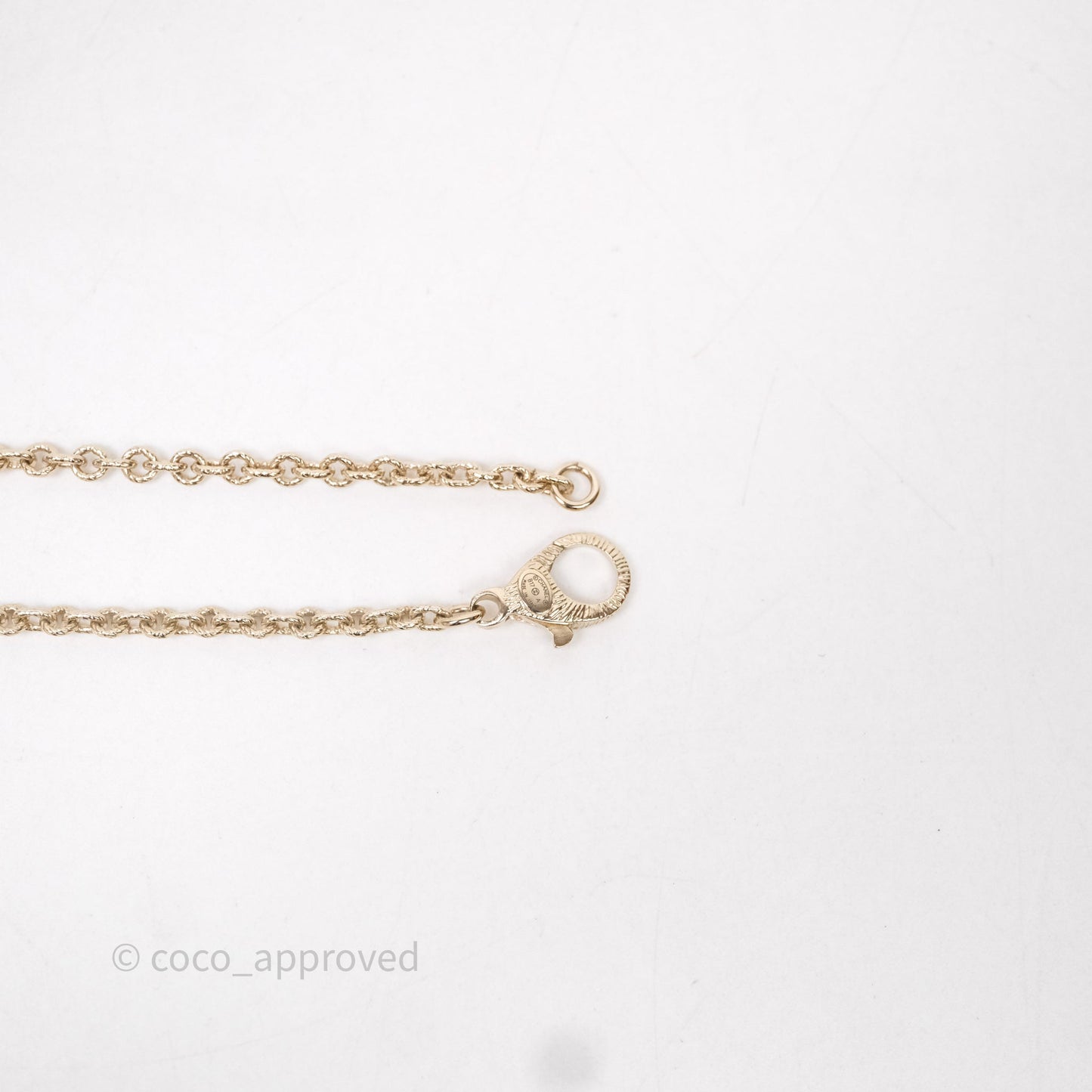 Chanel Large CC Necklace Burgundy/Grey Enamel Gold Tone 17A