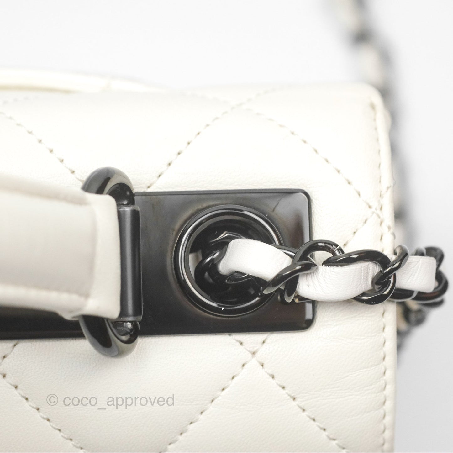 Chanel Trendy CC Small White Lambskin Black Hardware
