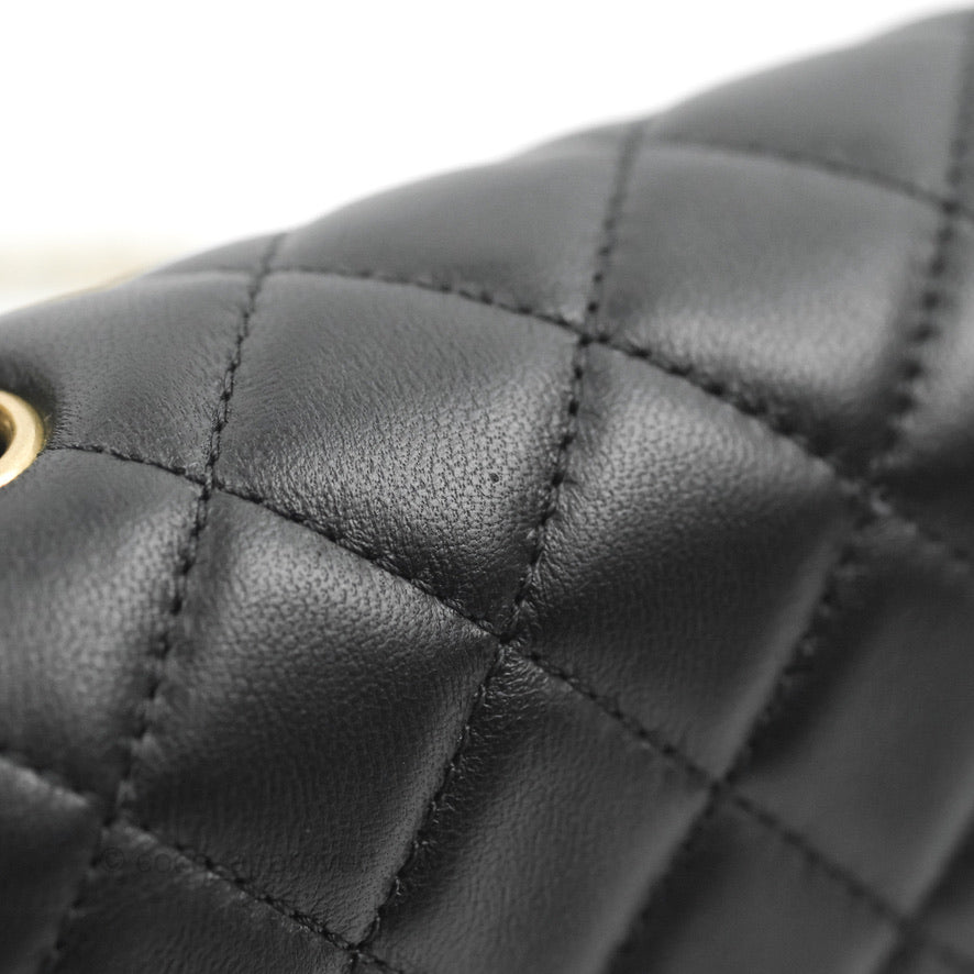 Chanel Mini Rectangular Pearl Crush Quilted Black Lambskin Gold Hardware