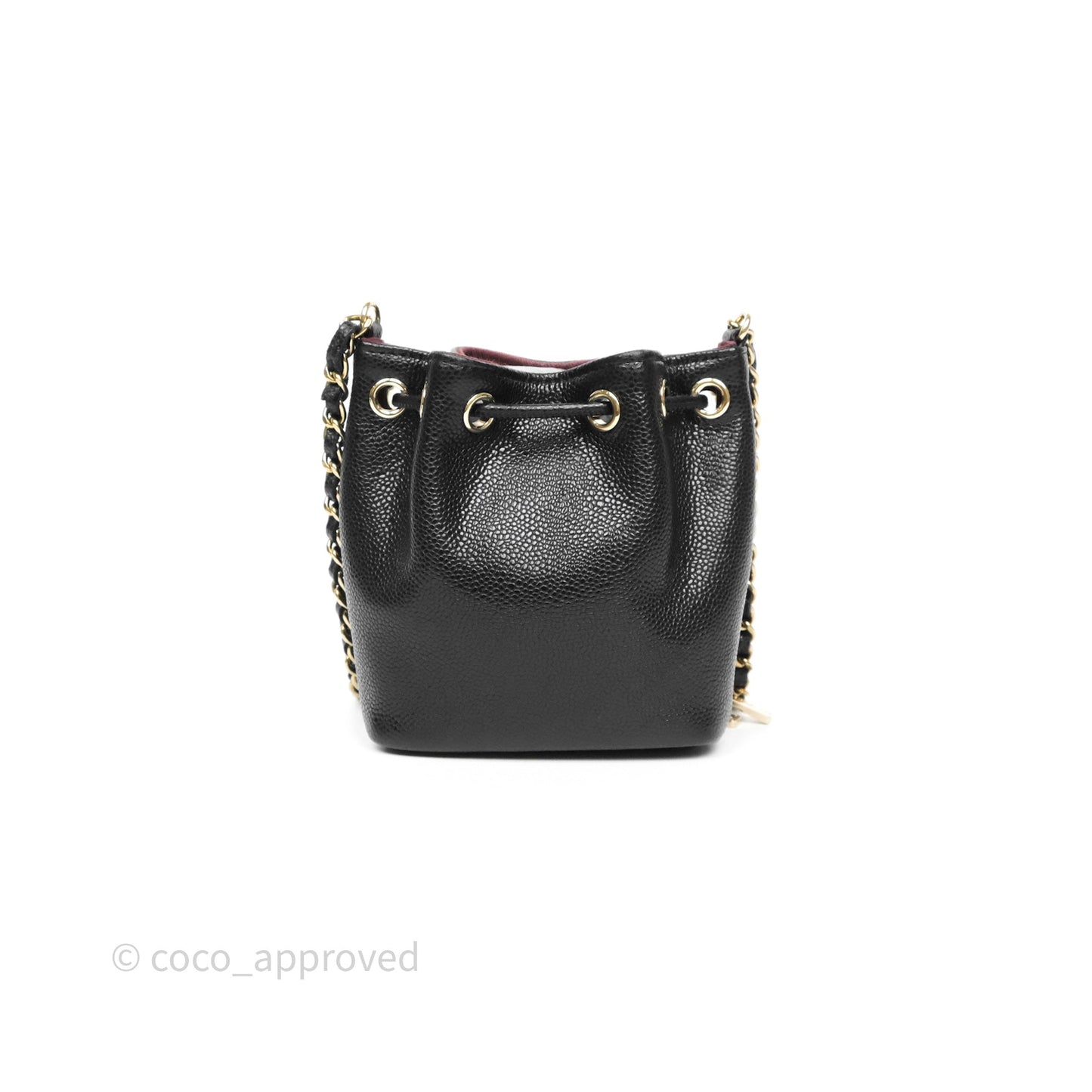 Chanel Mini Pocket Bucket Bag Black Caviar Gold Hardware
