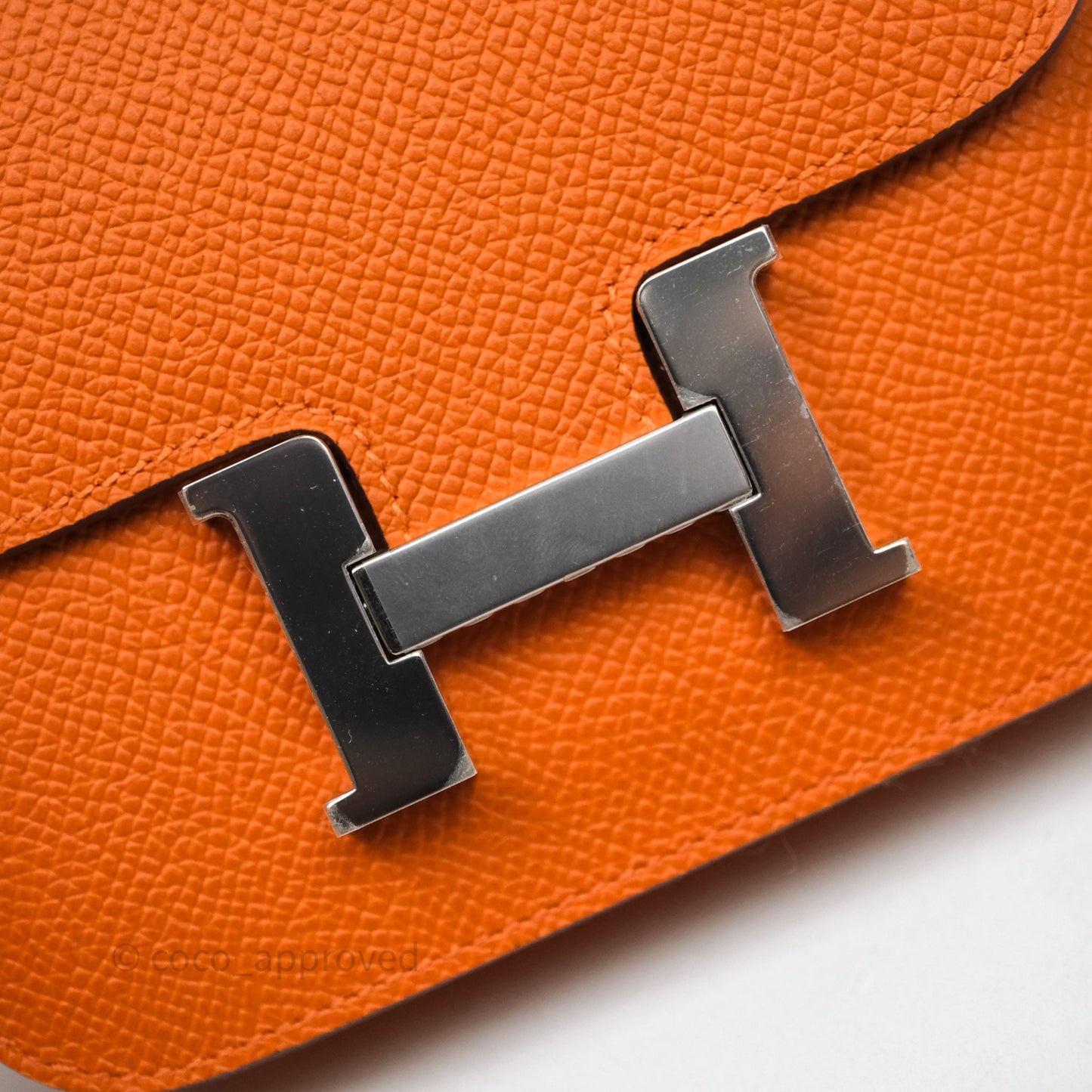 Hermès Constance Slim Wallet Orange 93 Epsom Palladium Hardware