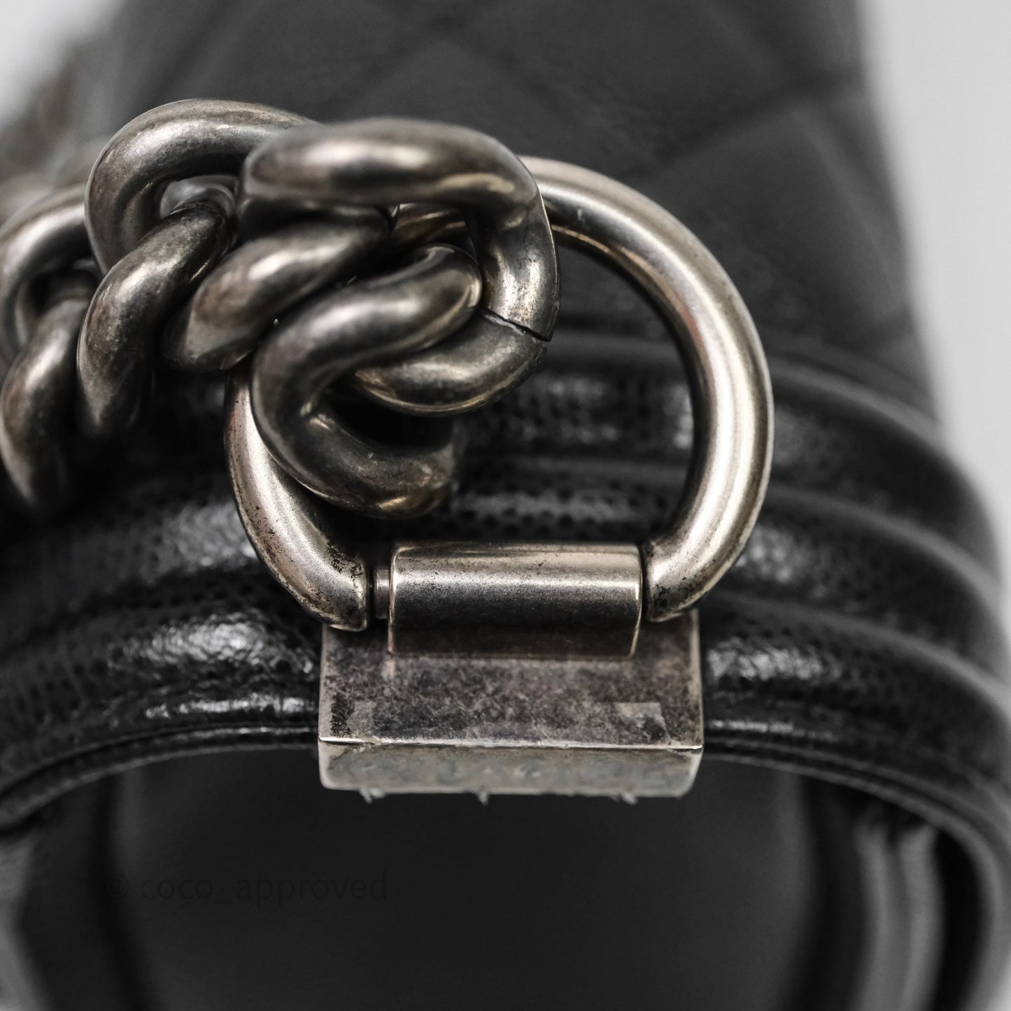 Chanel Medium Boy Quilted Black Caviar Ruthenium Hardware