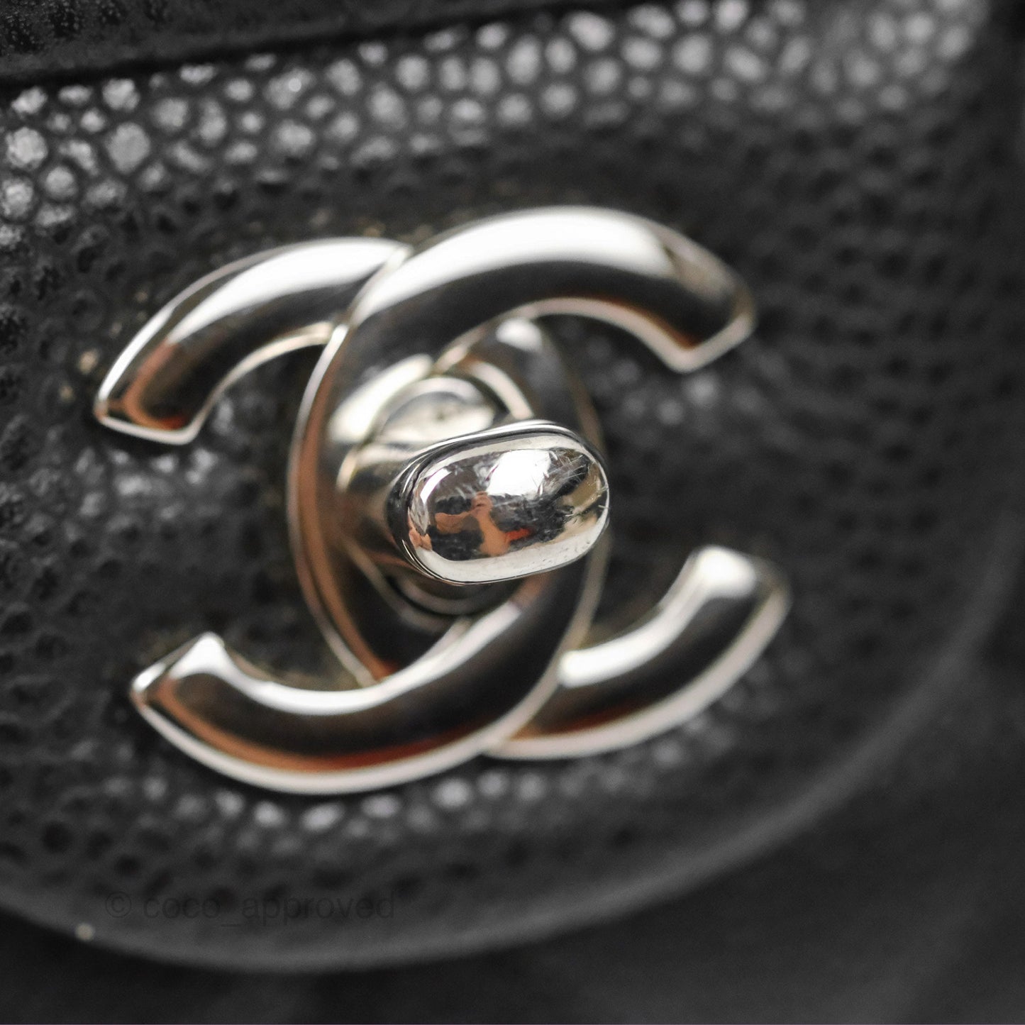 Chanel Classic Quilted Mini Rectangular Flap Black Caviar Silver Hardware