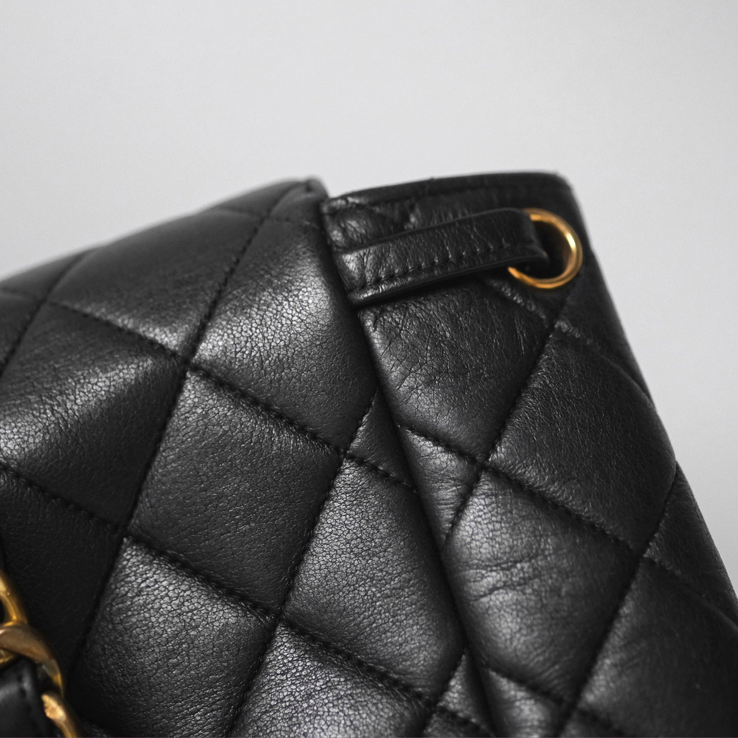 Chanel Vintage CC Duma Backpack Black Lambskin 24K Gold Hardware