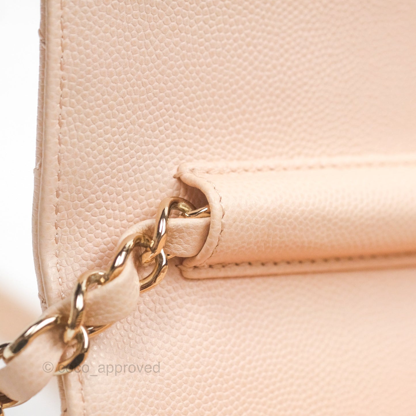 Chanel Quilted Small Like The Wallet Flap Light Beige Pink Caviar Light Gold Hardware 22C