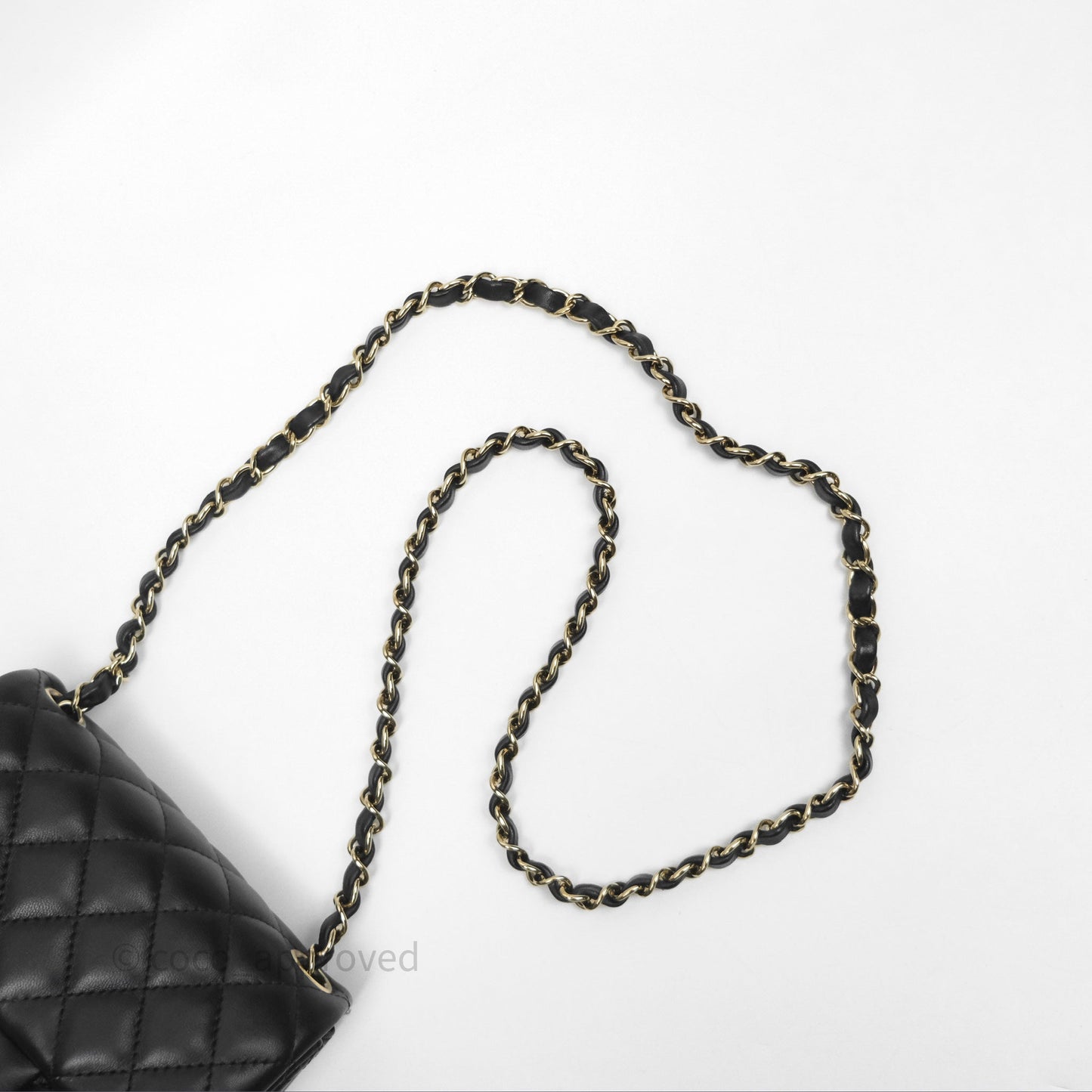 Chanel Mini Square Flap Quilted Black Lambskin Gold Hardware