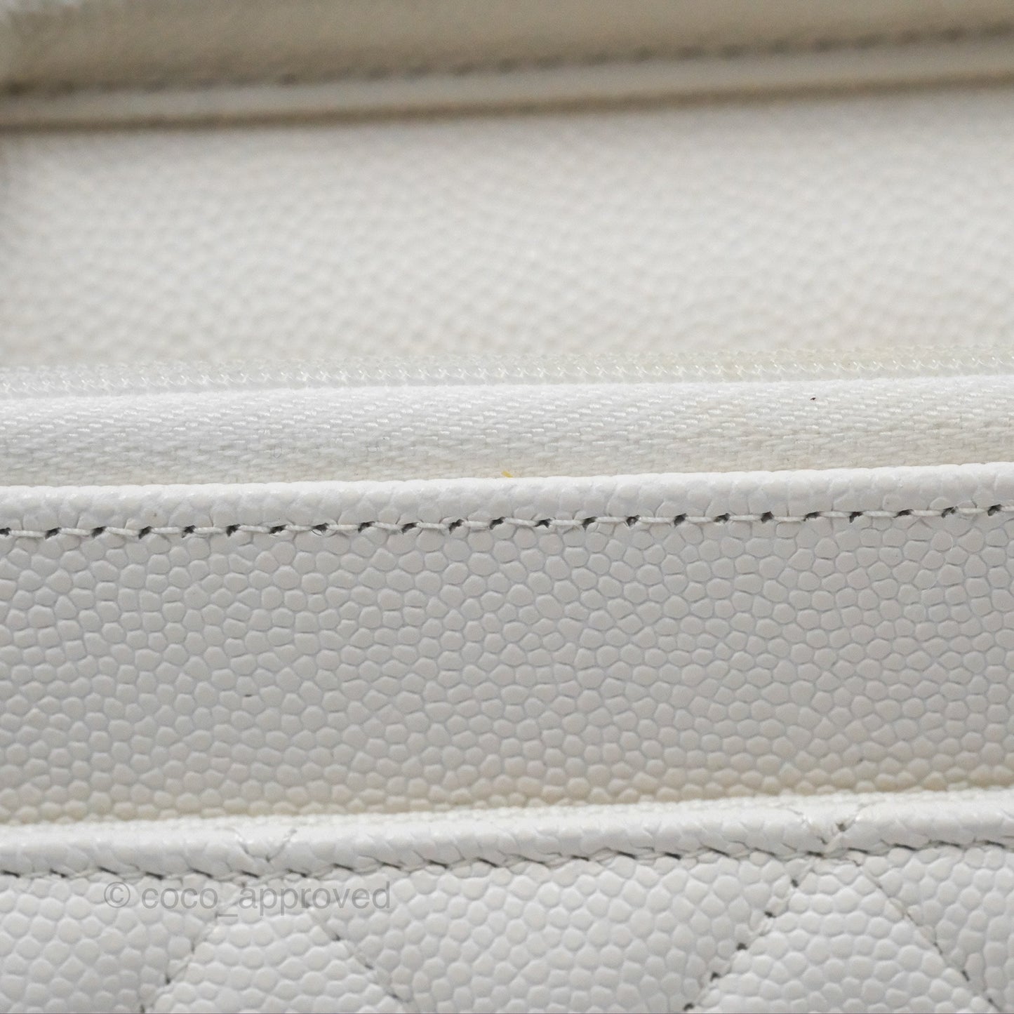 Chanel Quilted Classic Wallet on Chain WOC White Caviar Gold Hardware