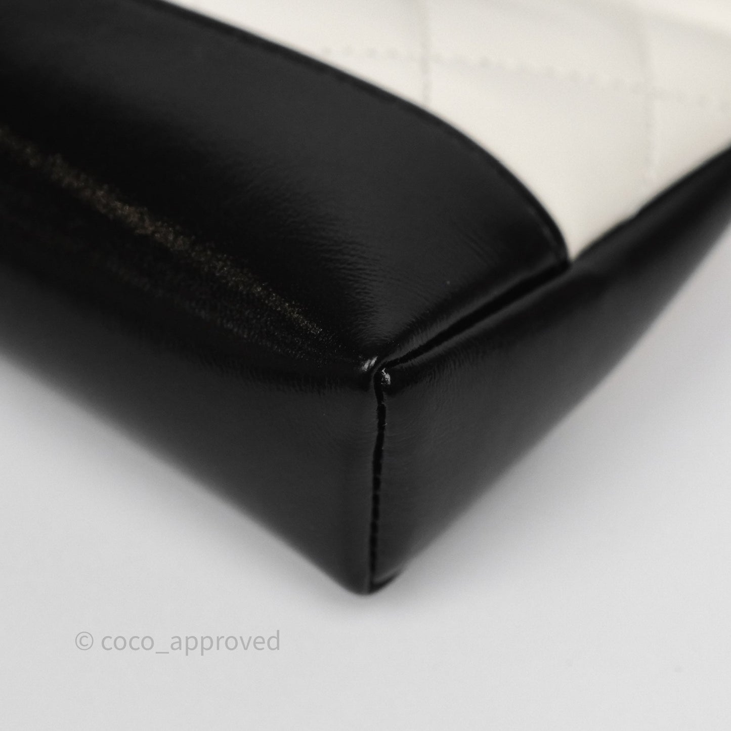 Chanel Nano 31 White/ Black Shiny Lambskin Gold Hardware