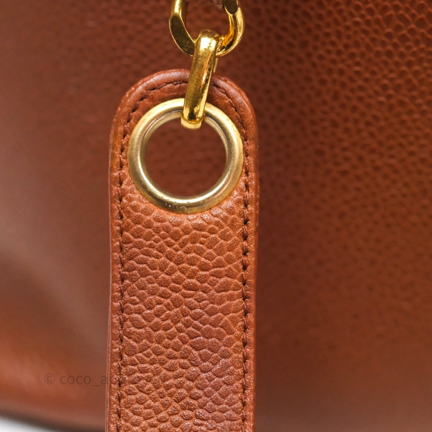 Chanel Vintage Tote Caramel Caviar 24K Gold Hardware