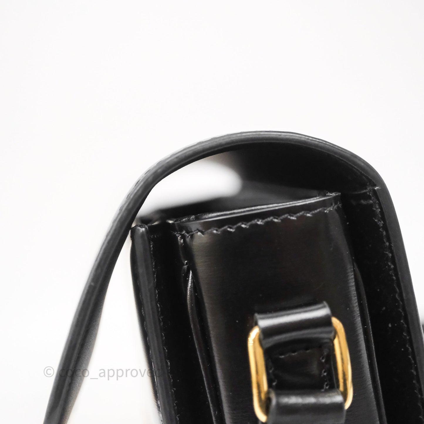 Celine Teen Triomphe Bag Black Shiny Calfskin Gold Hardware